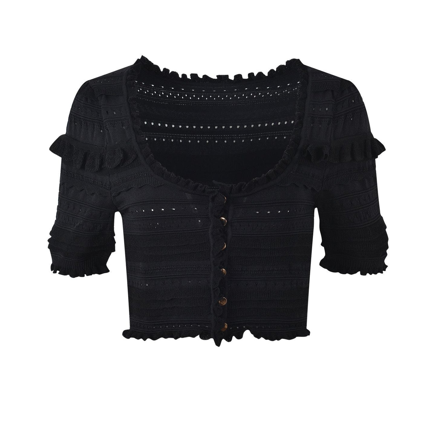 Sandro SHORT KNIT TOP SET - black