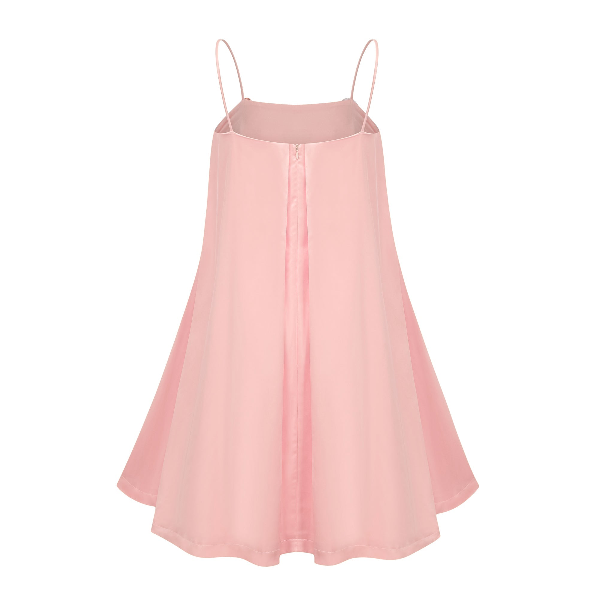 Avril Pink Floral Embroidered Satin Mini Dress