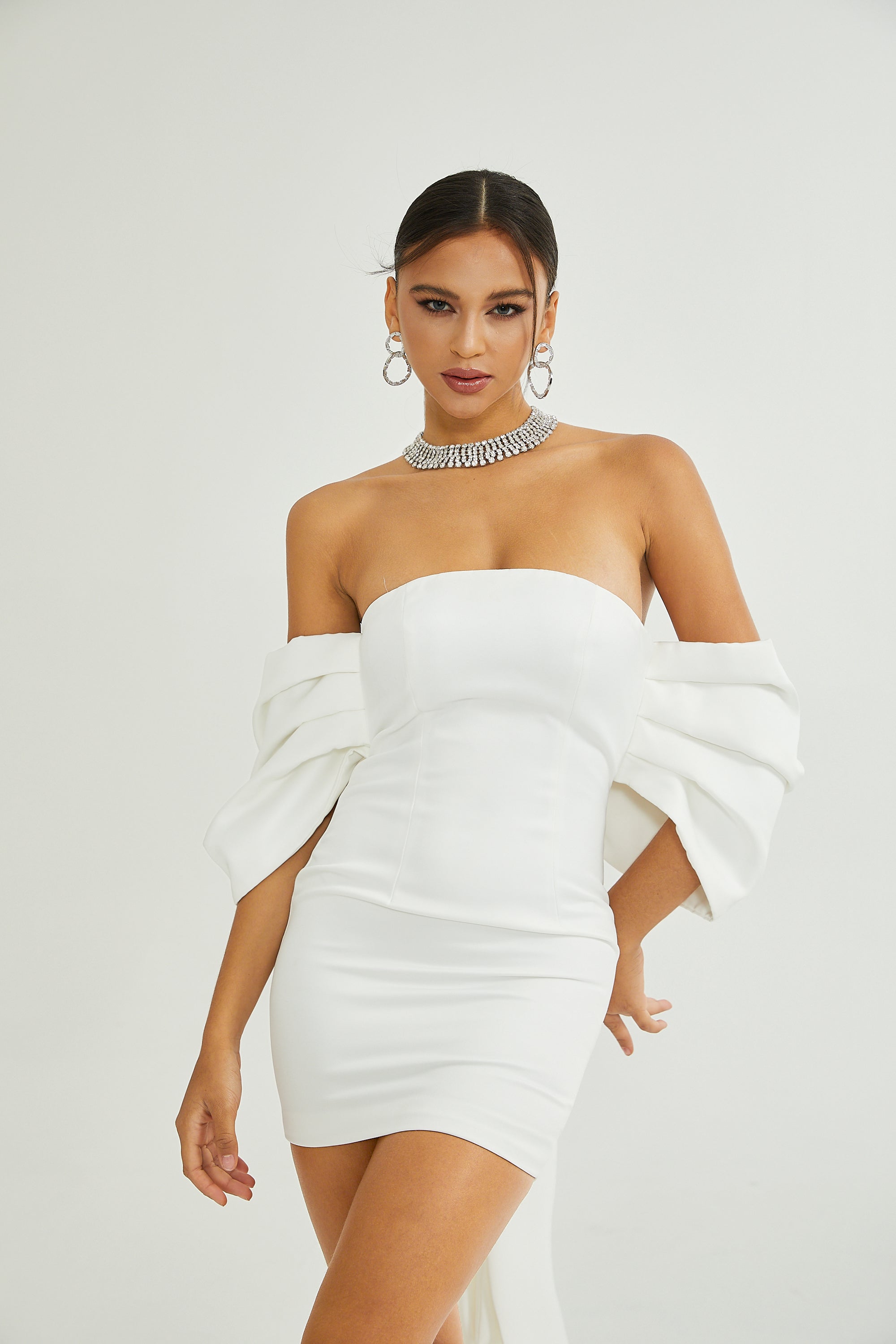 Hélène white oversize-bow mini dress (Final Sale-US Only)