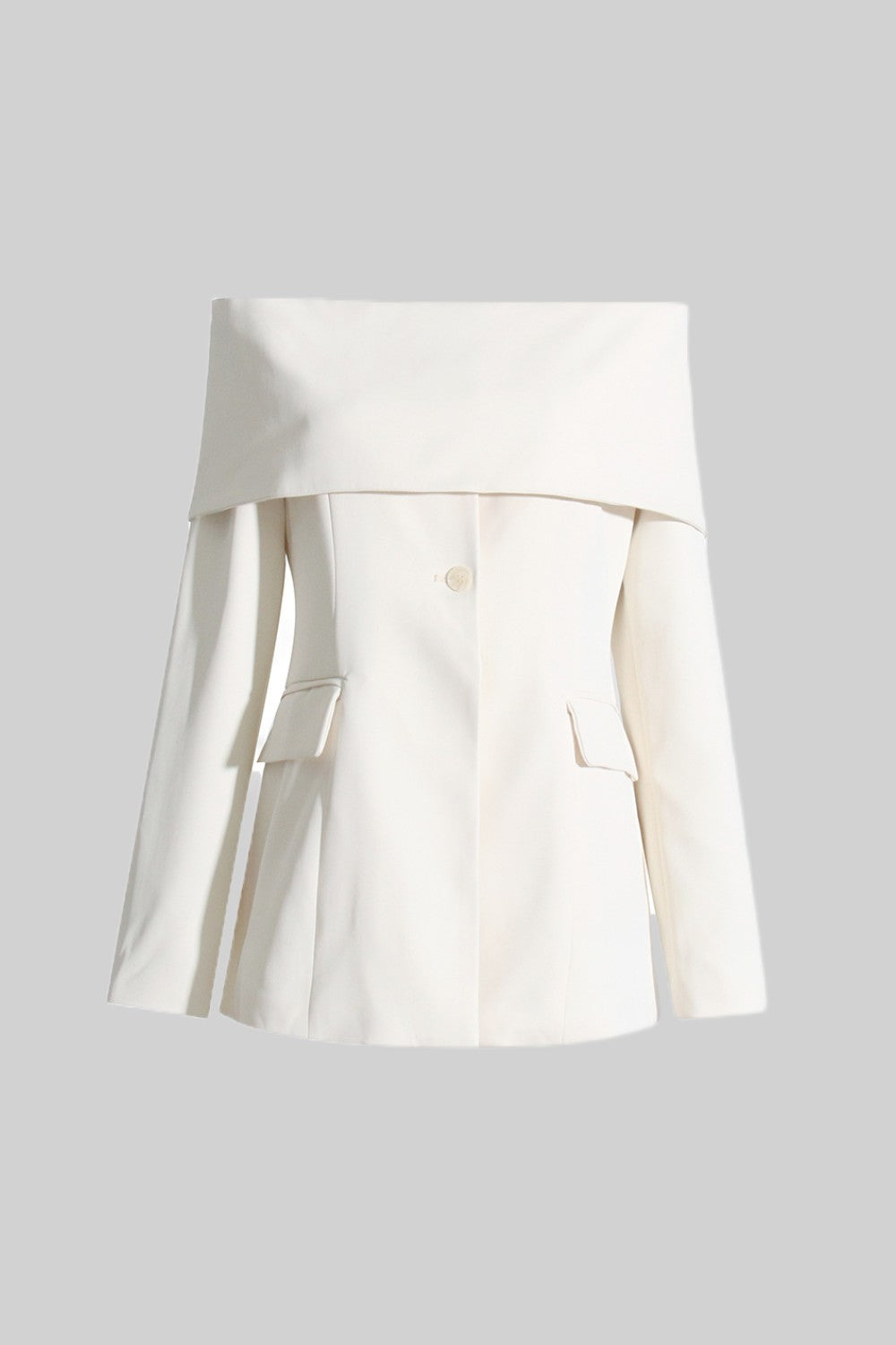 CORDELIA Cut Out Shoulder Jacket - White