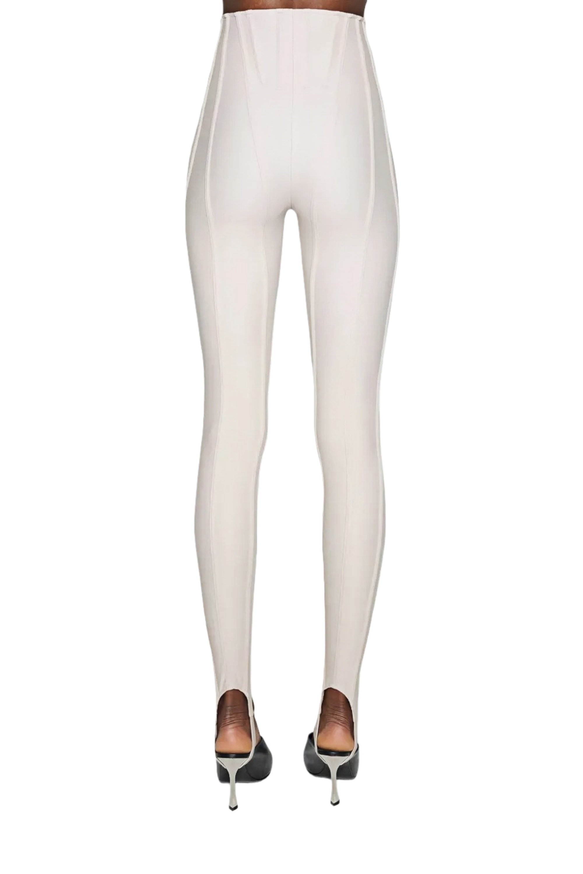 Cordelia White Decorative Stitching Leggings