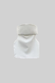 Elegant Strapless Mini Dress With Flared Hemline - White