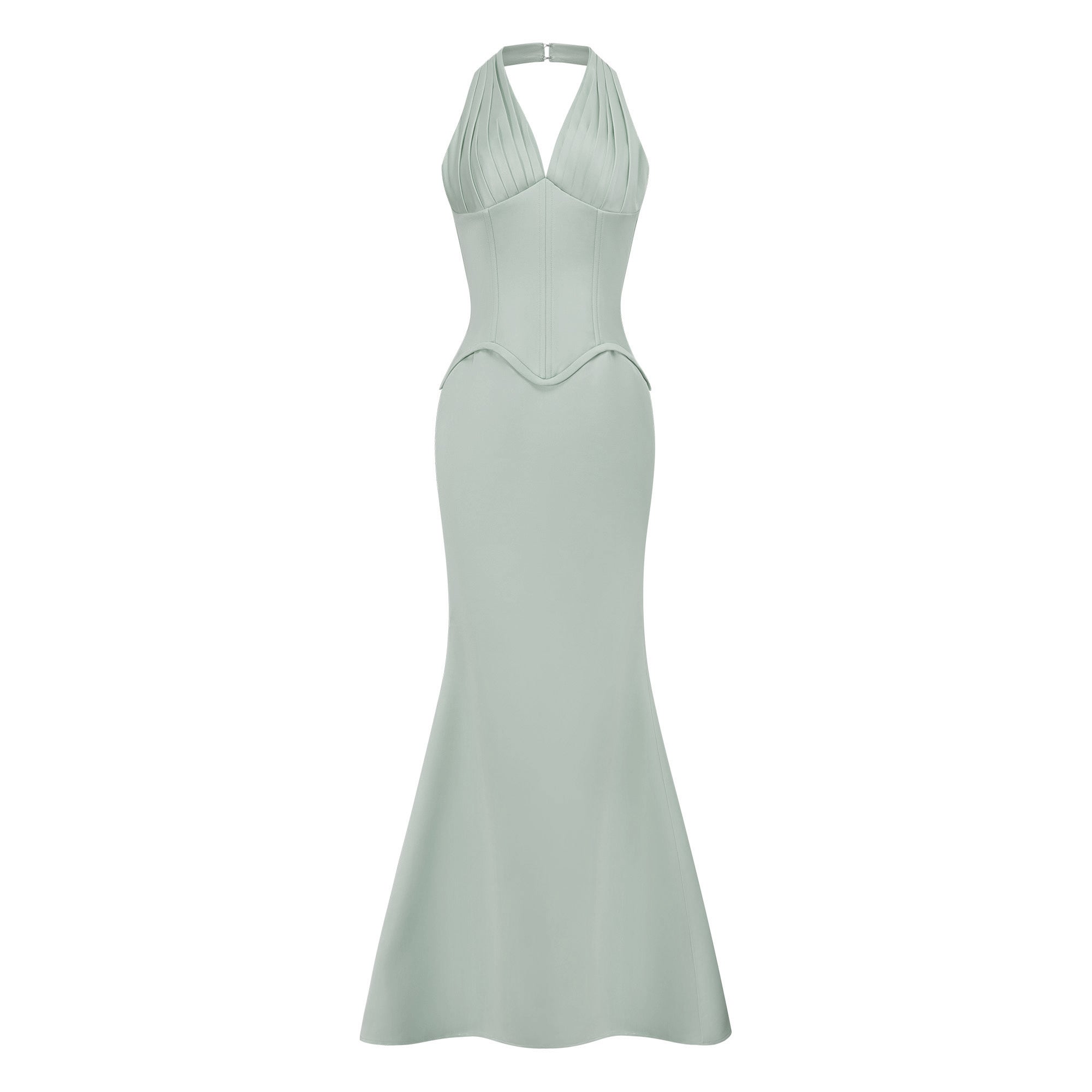Aurélie Green Halterneck Mermaid Maxi Dress (Final Sale-US Only)