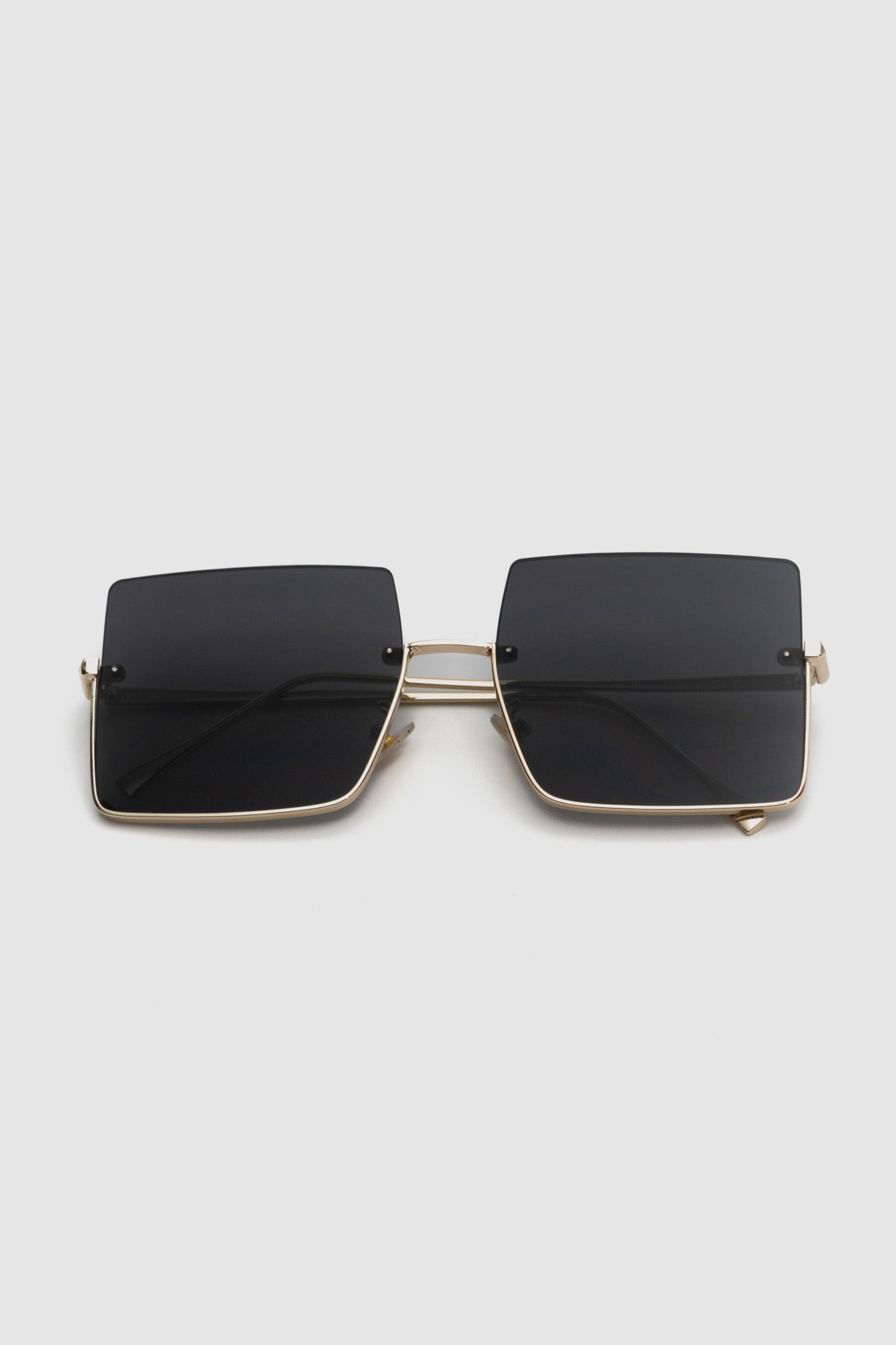 RIMA Rimless Oversized Square Sunglasses - Black