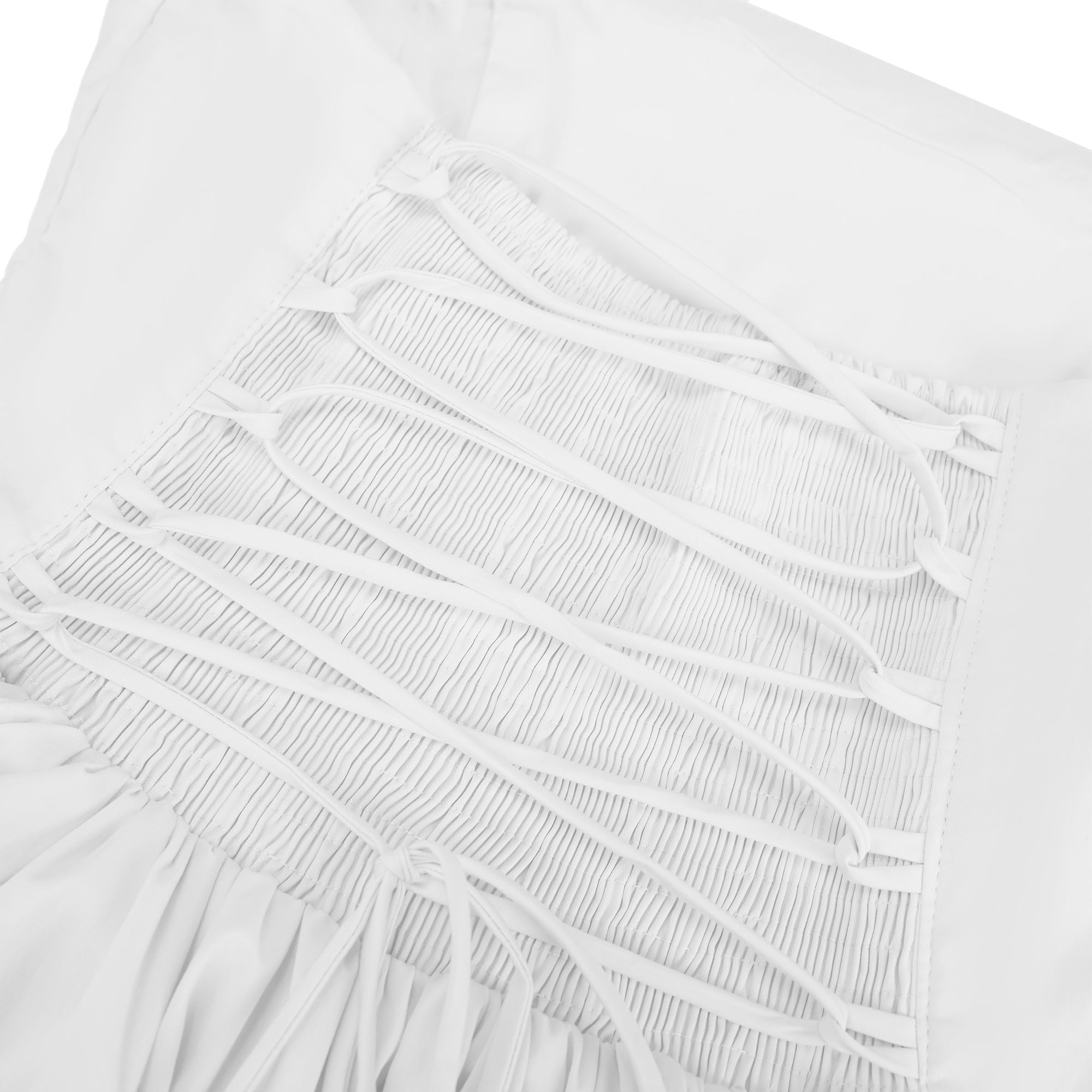 Eponine White Layered Flared Hem Midi Dress