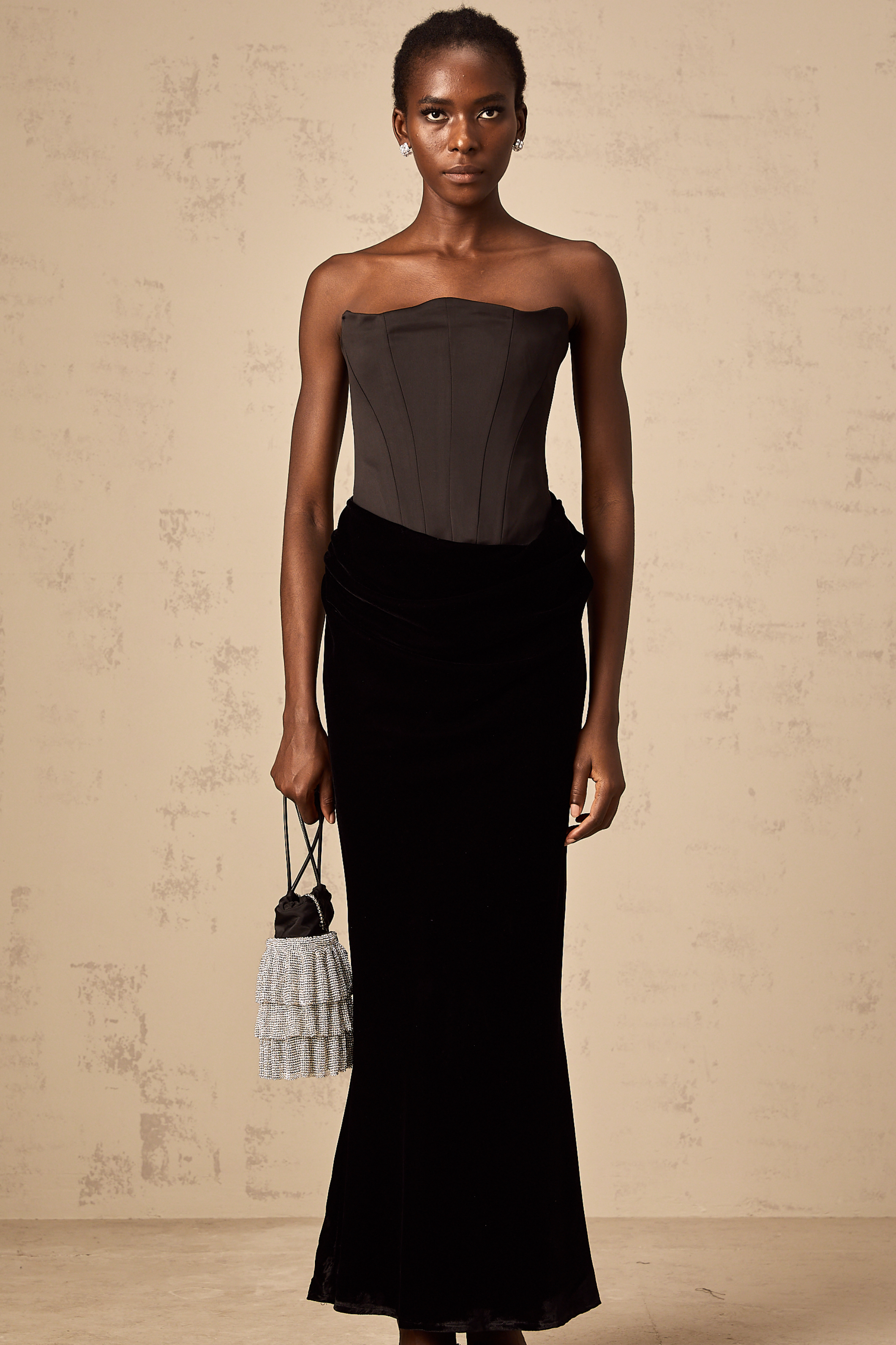 Aurore Black Off-Shoulder Maxi Dress