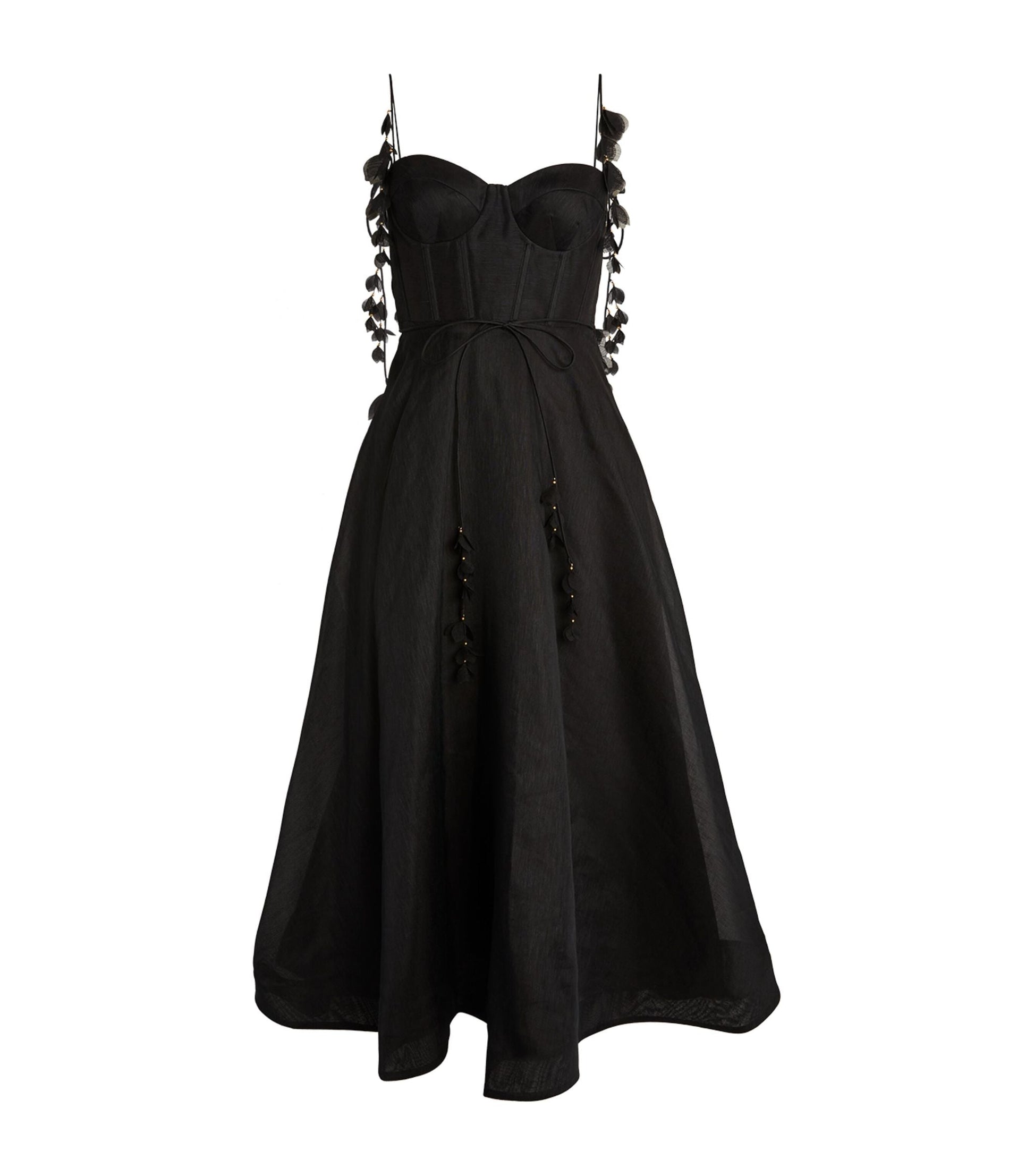 ZIMMERMANN NATURA MIDI CORSET DRESS - Black - MADDY PARIS