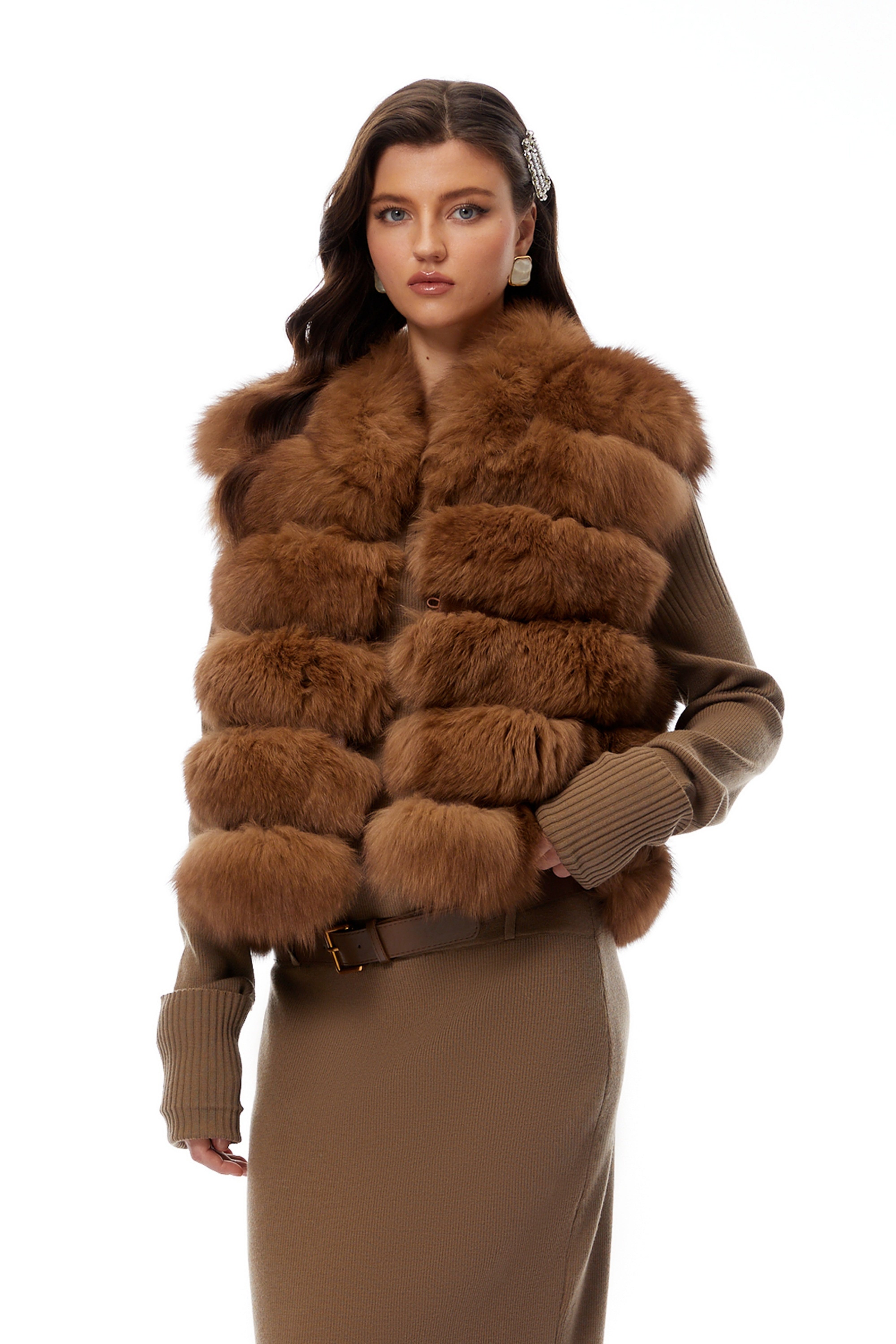 Brianna Brown Layered Fur Gilet