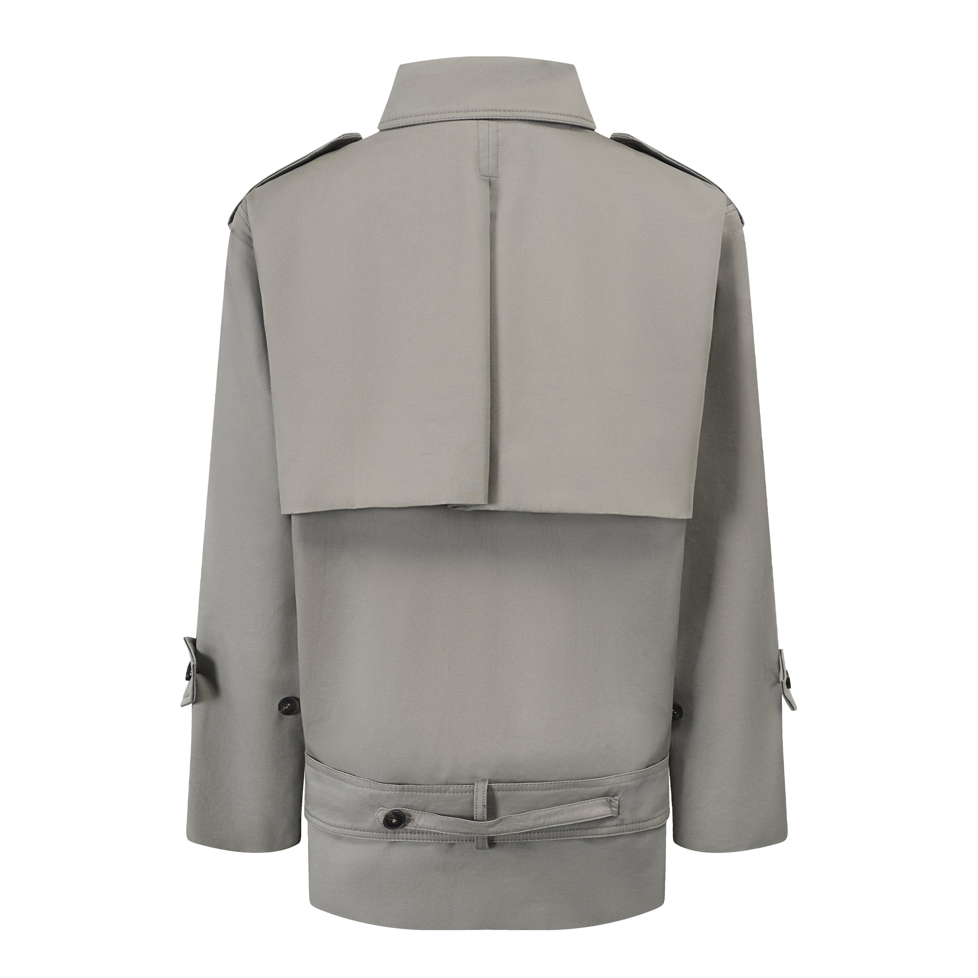 Mavis Grey Double-Breasted Belted Trench Coat
