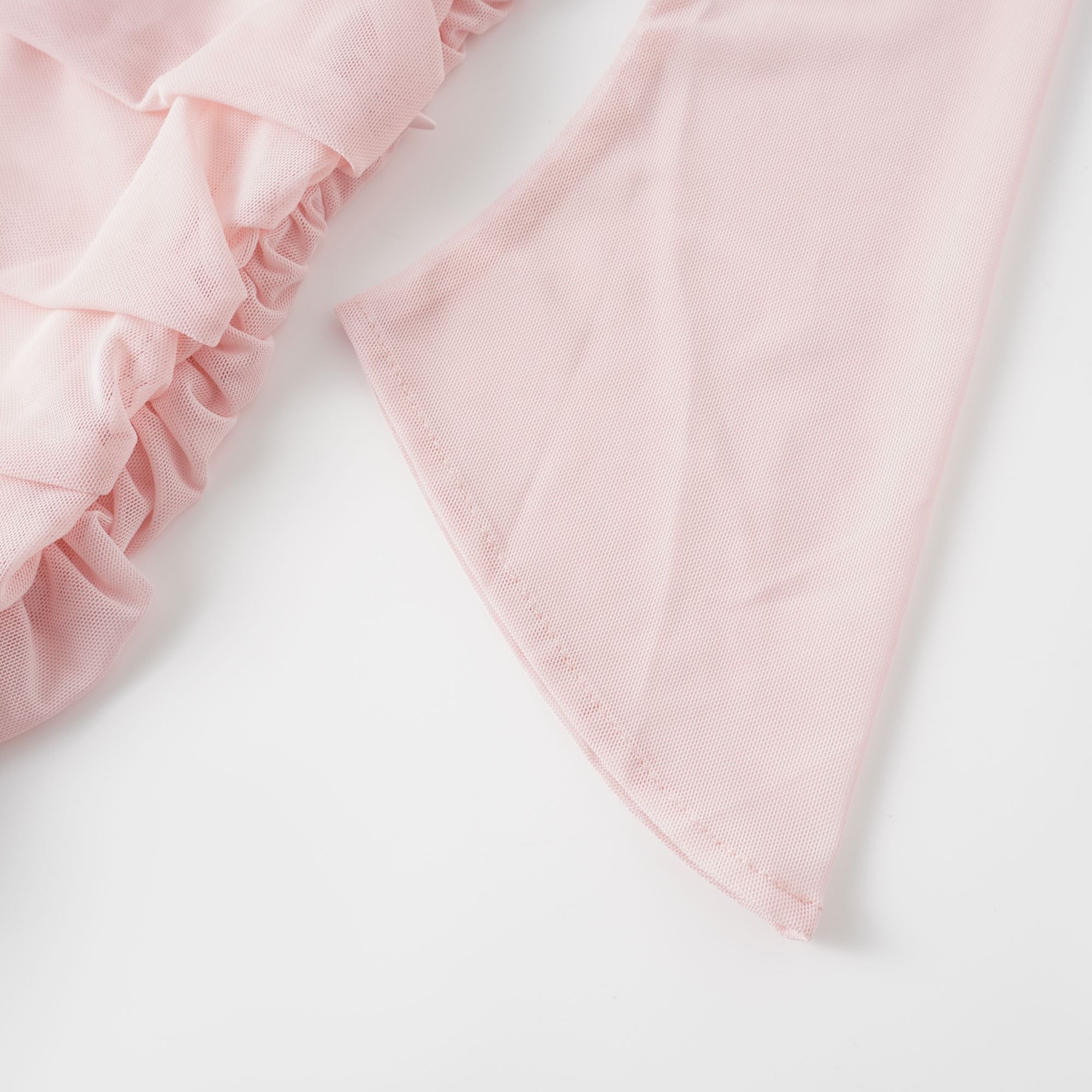 Garance Pink Asymmetrical Ruched Mesh Maxi Dress (Final Sale-US Only)