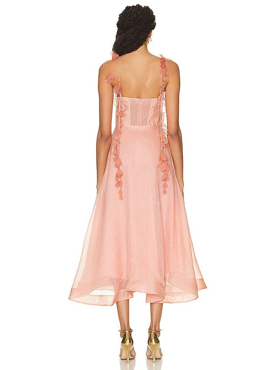 MADDY NATURA MIDI CORSET DRESS - Pink