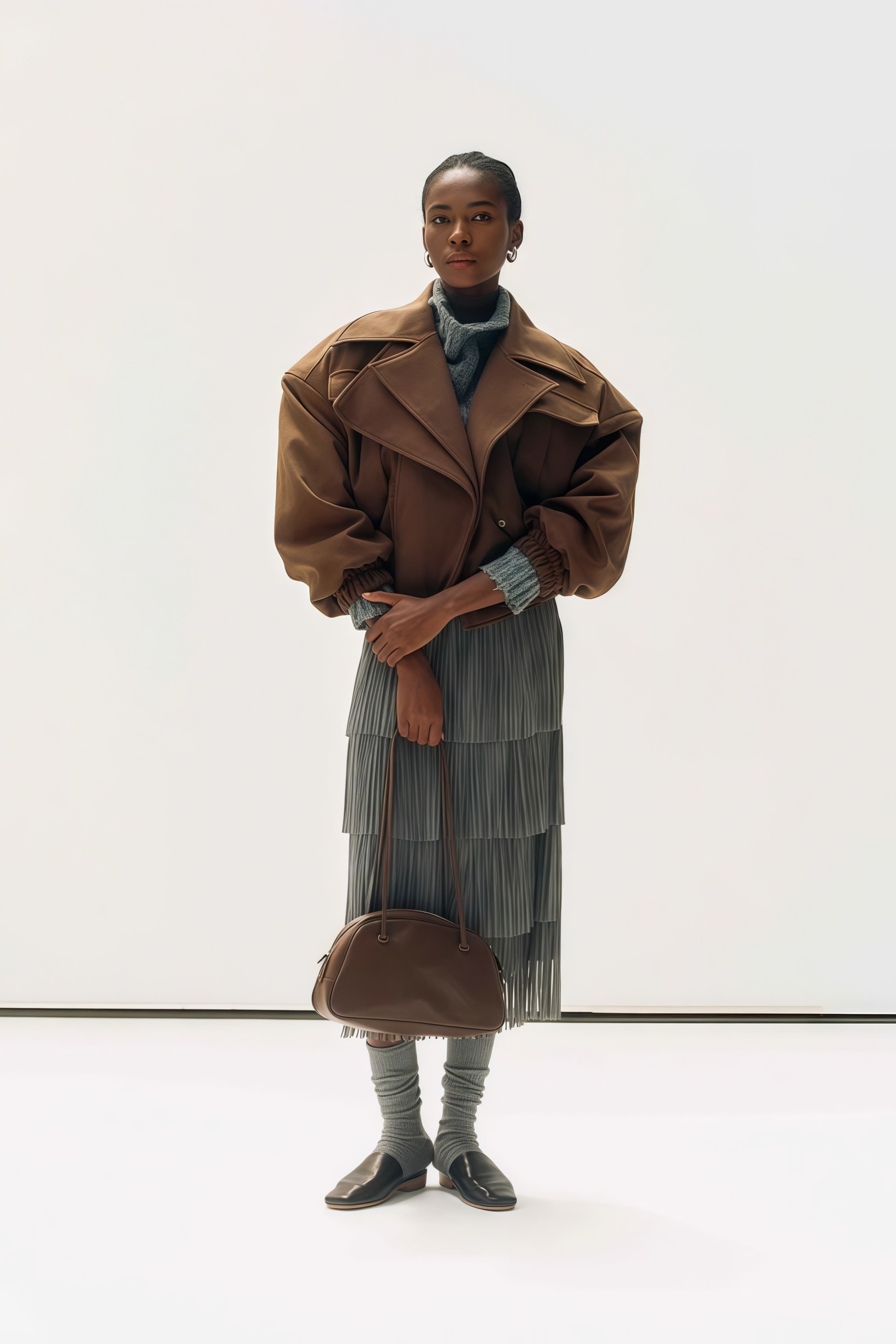 Cinzia Layered Lapel Cropped Jacket