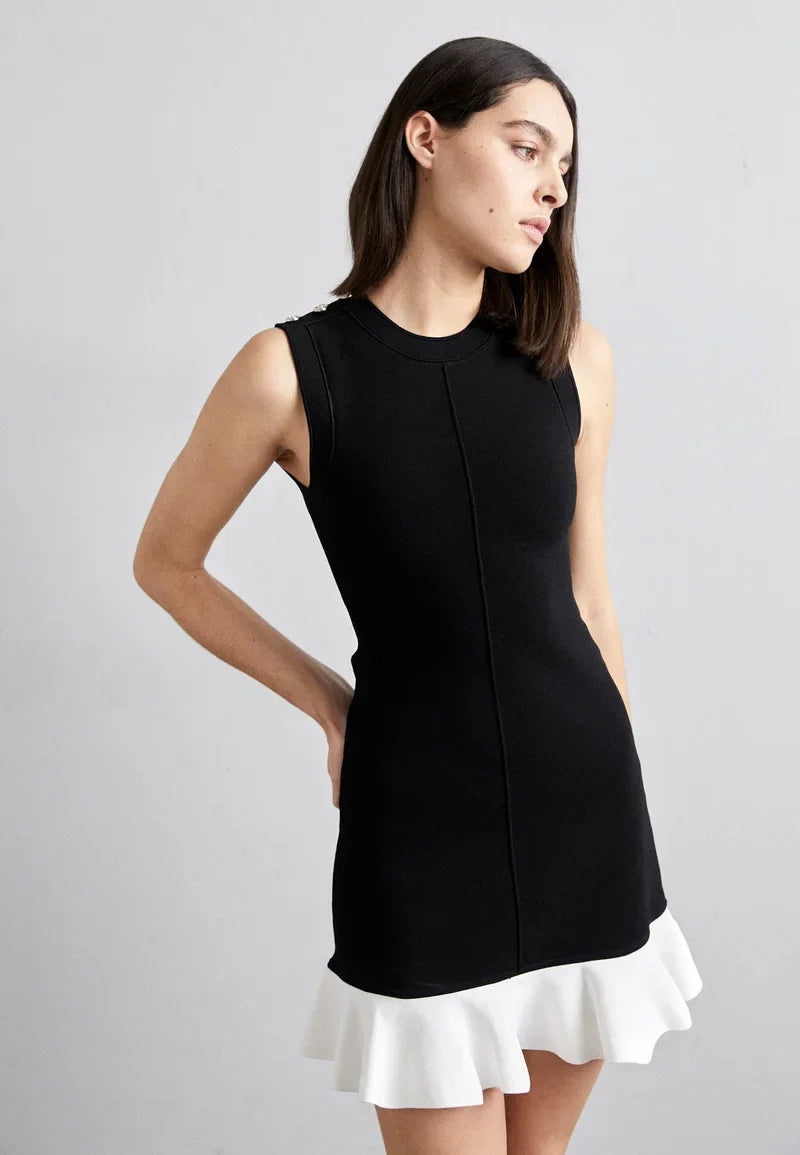 SANDRO Cropped two-tone dress - Black