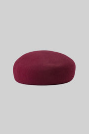 Wool Felt Structured Beret – Burgundy