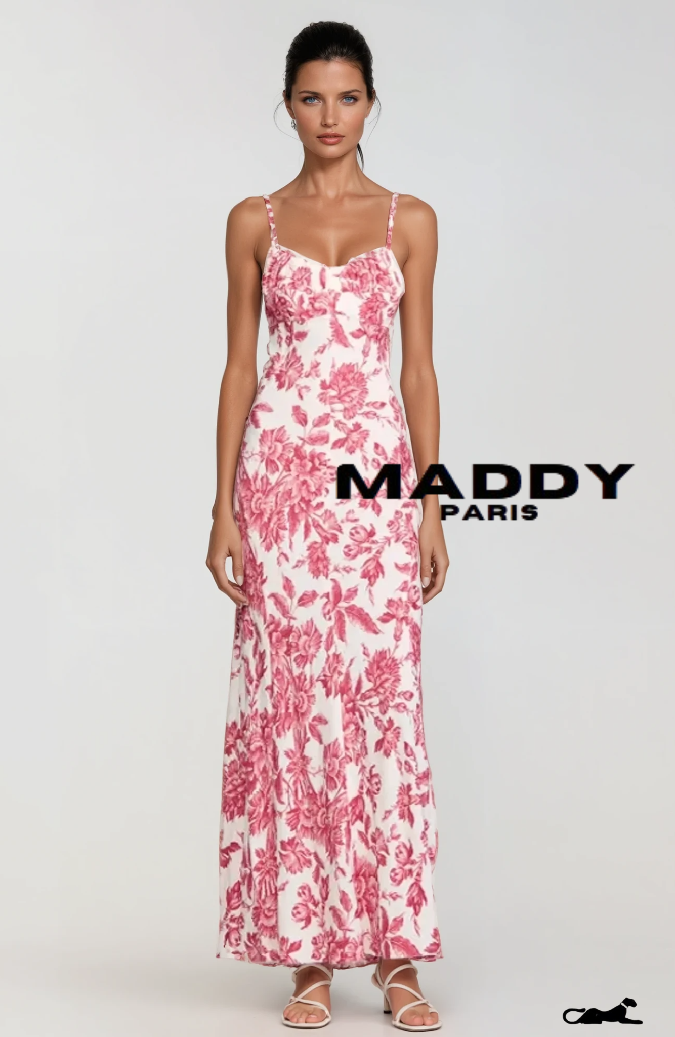 SANDRO JOSEPHINA FLORAL-PRINT MAXI DRESS IN VISCOSE  - RED