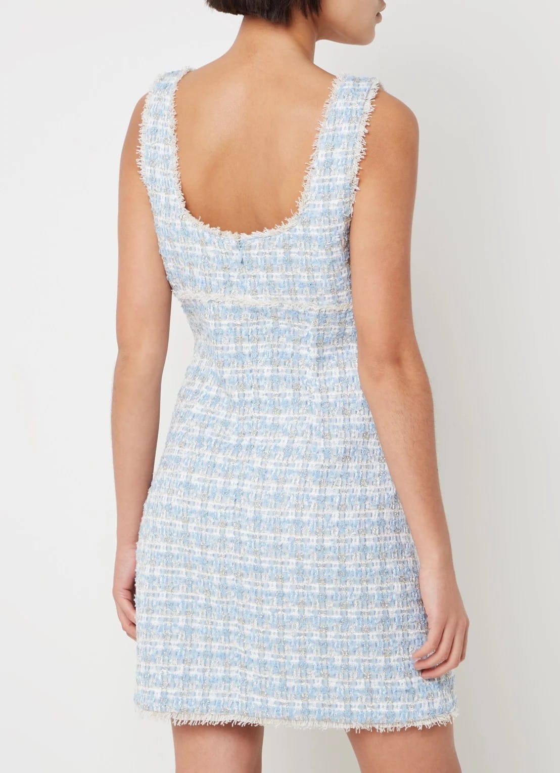 Sandro Mini dress with tweed look and lurex - Blue