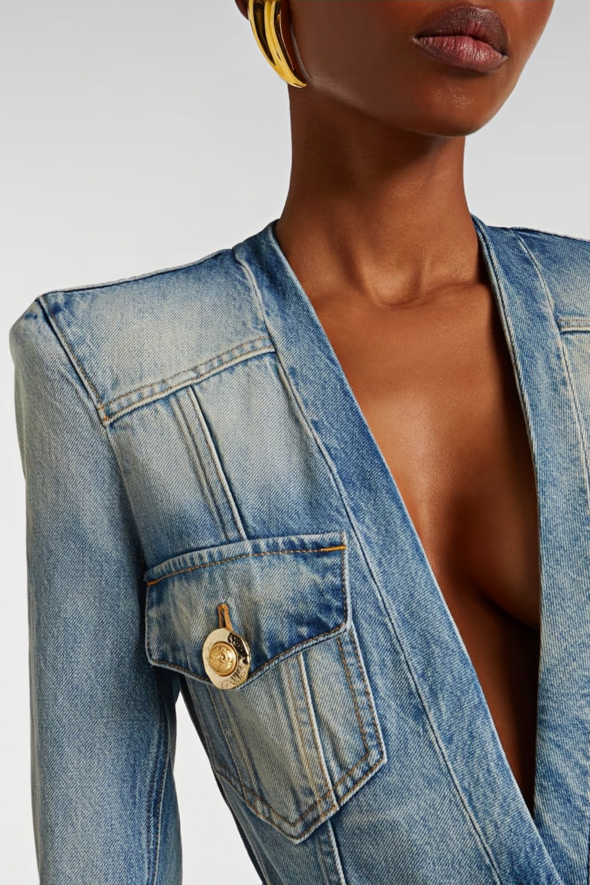 Edda Light Blue Belted Denim Jacket