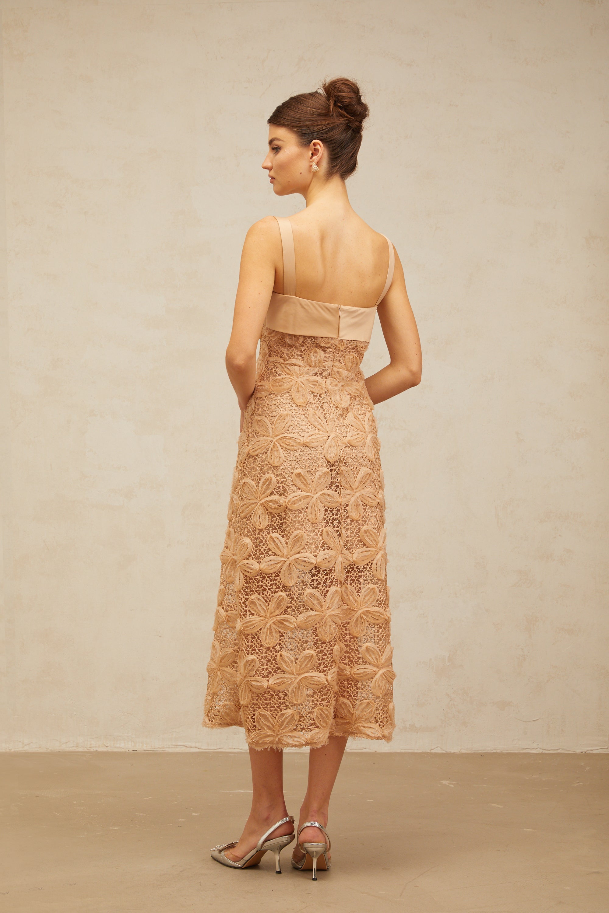 Salomé embellished corded-lace midi dress