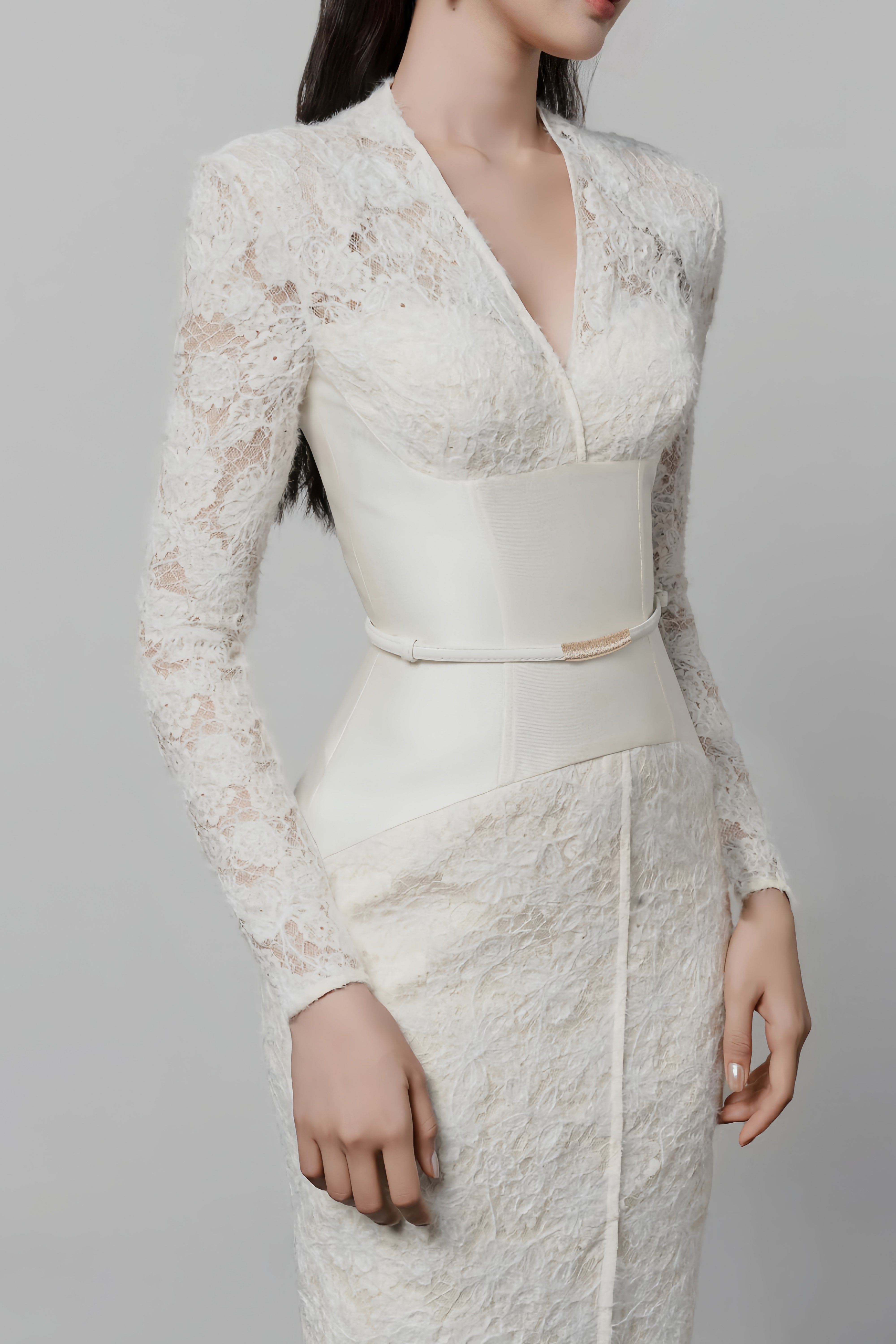 Oona White Floral Lace Pencil Midi Dress (Final Sale-US Only)