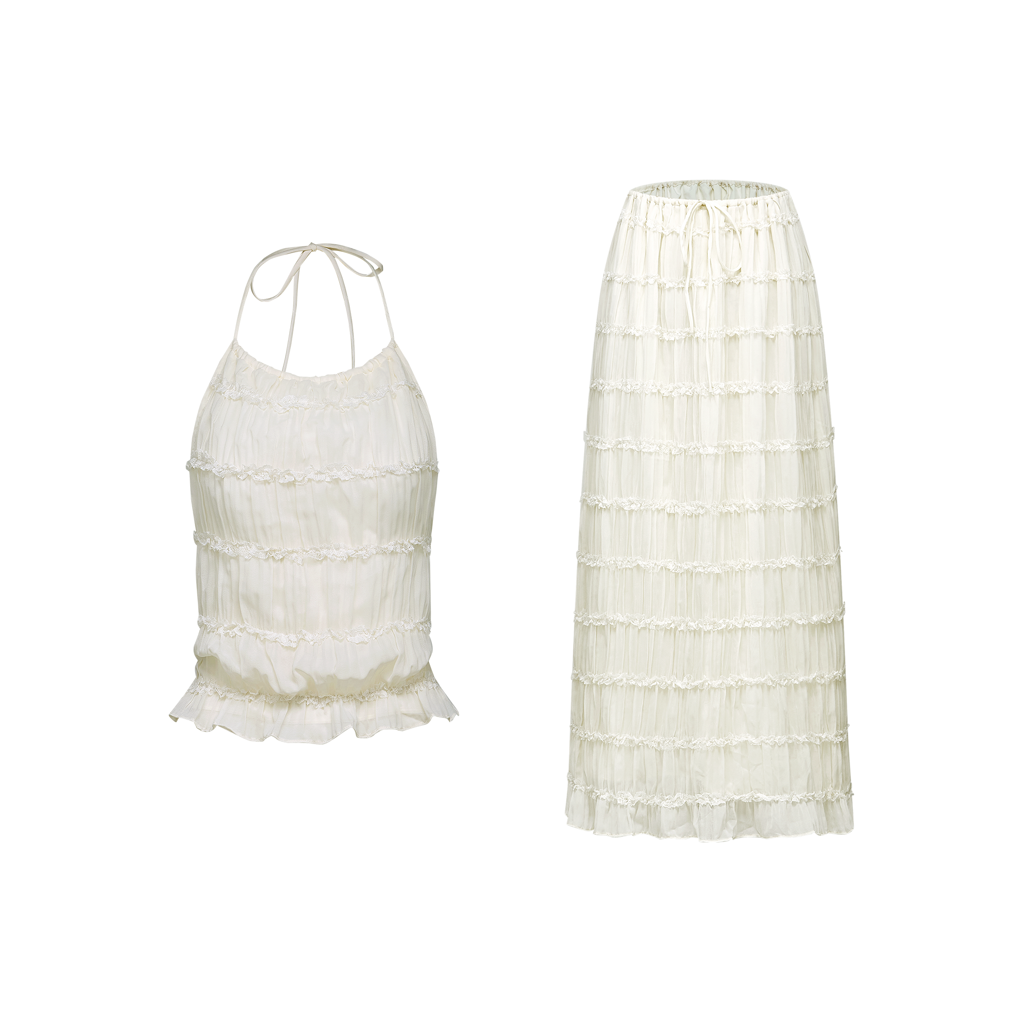 Alyssa pleated top & skirt matching set (Final Sale-US Only)