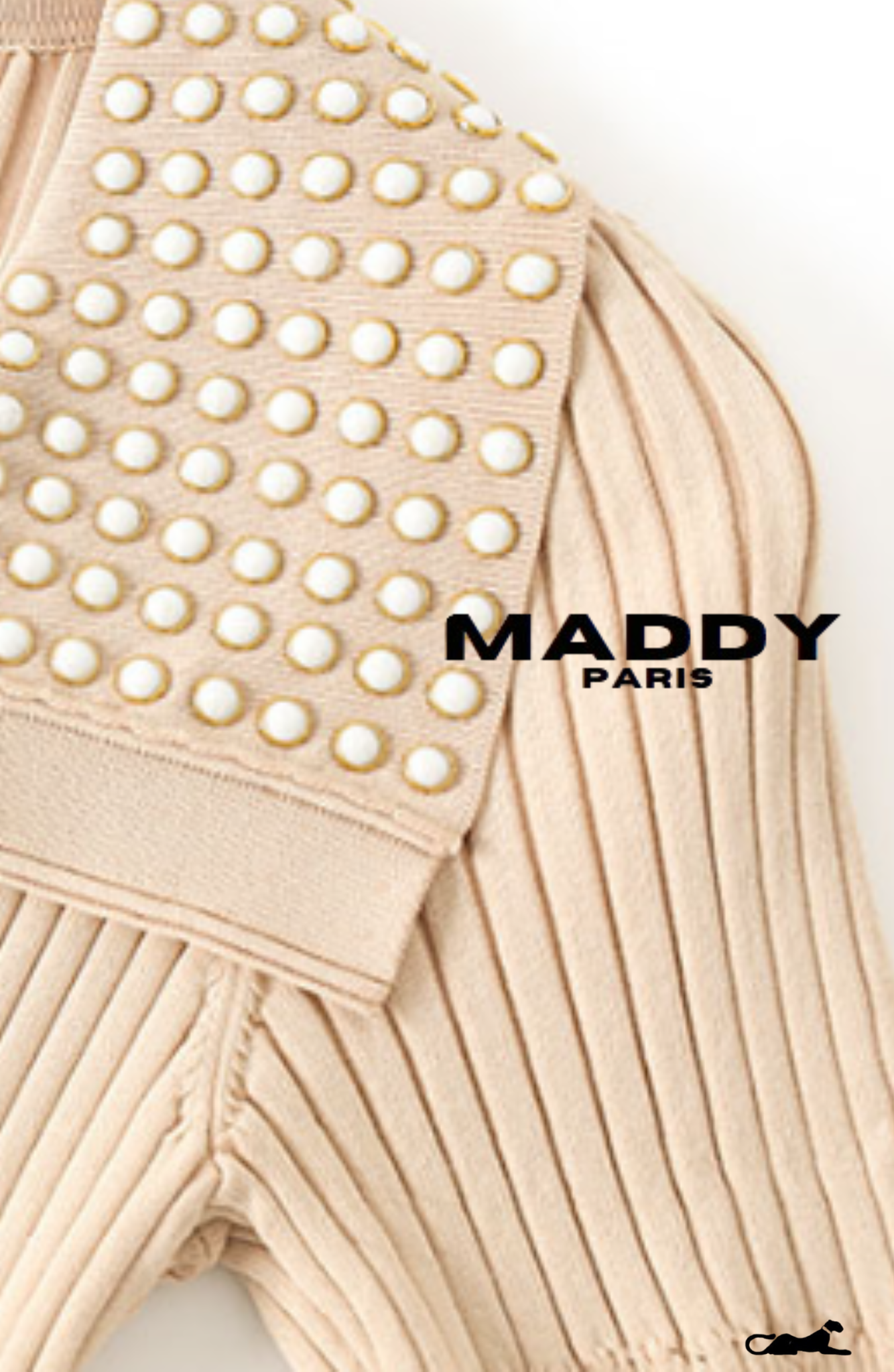 SANDRO KNIT MAXI DRESS WITH STUDS- Beige