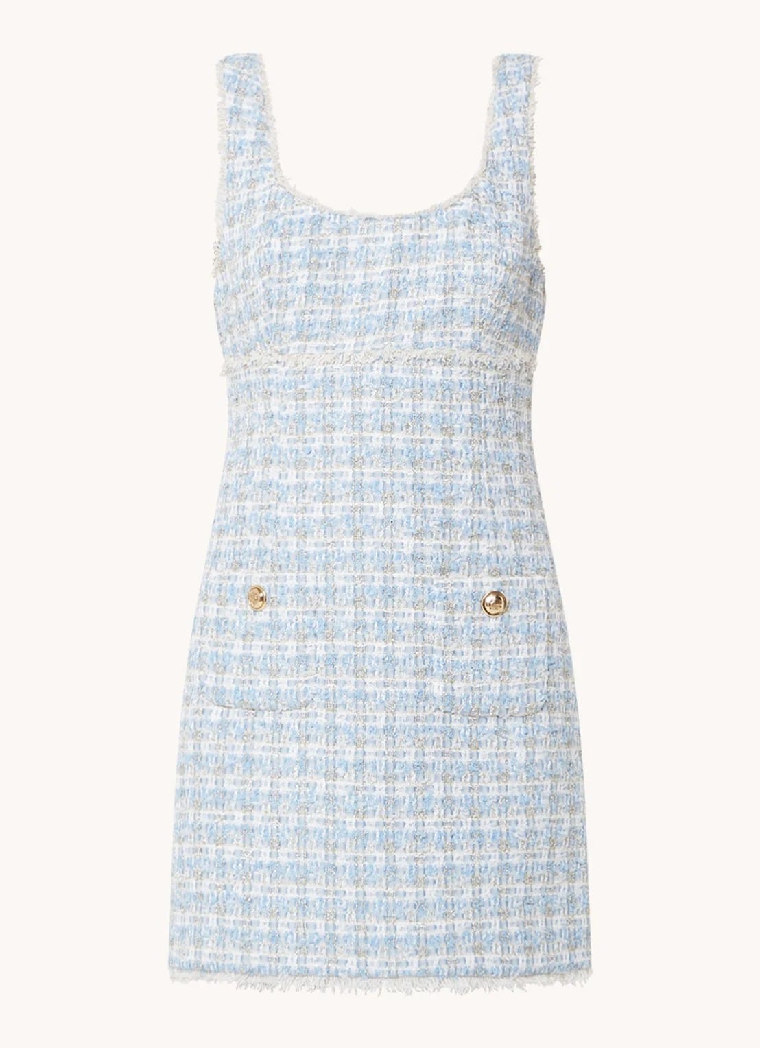 Sandro Mini dress with tweed look and lurex - Blue