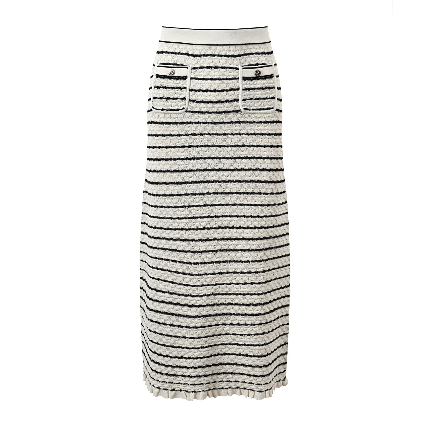 Sandro matching skirt Set white and black stripes - White