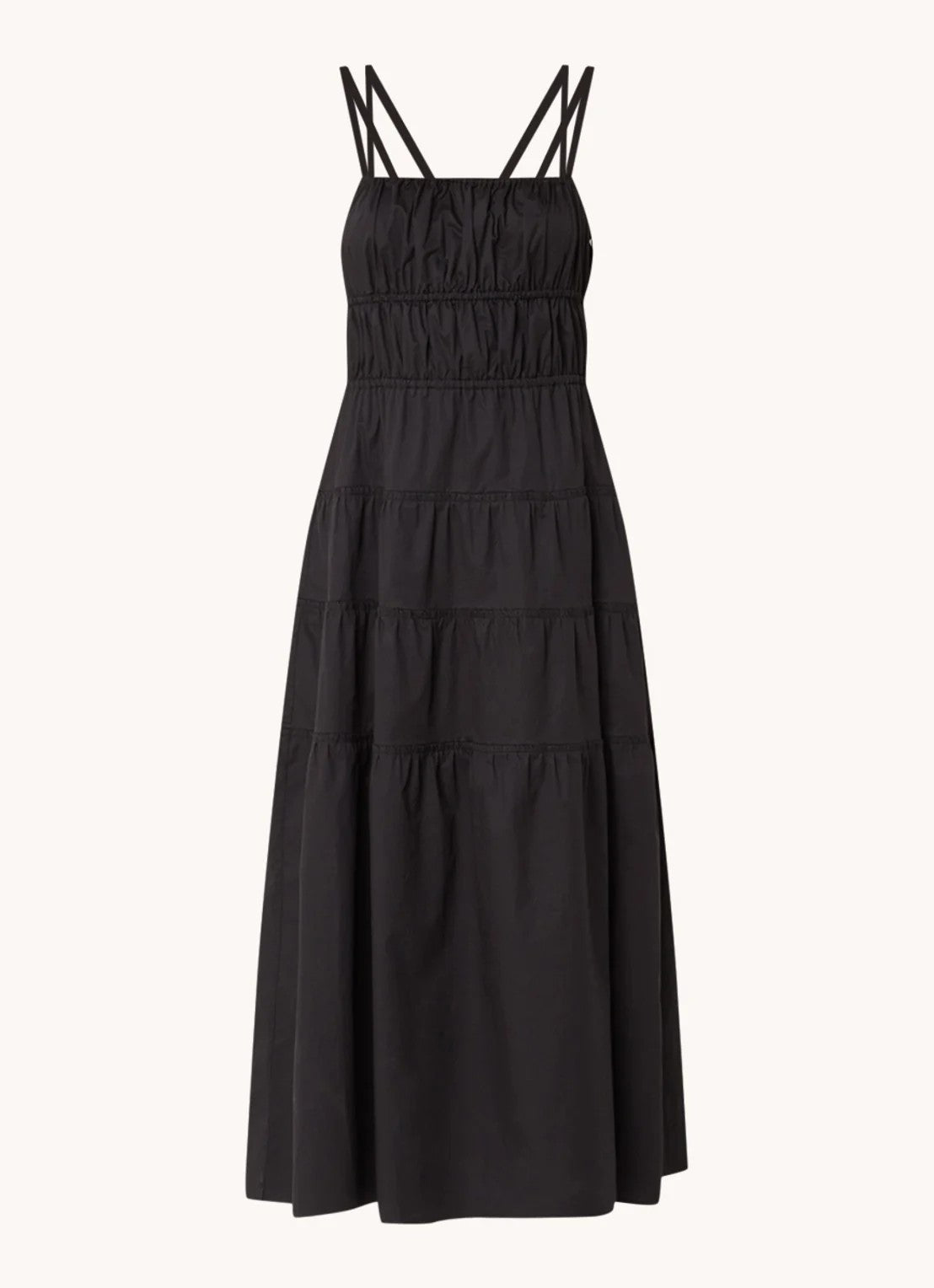 Sandro Layered midi dress with stretch - Black