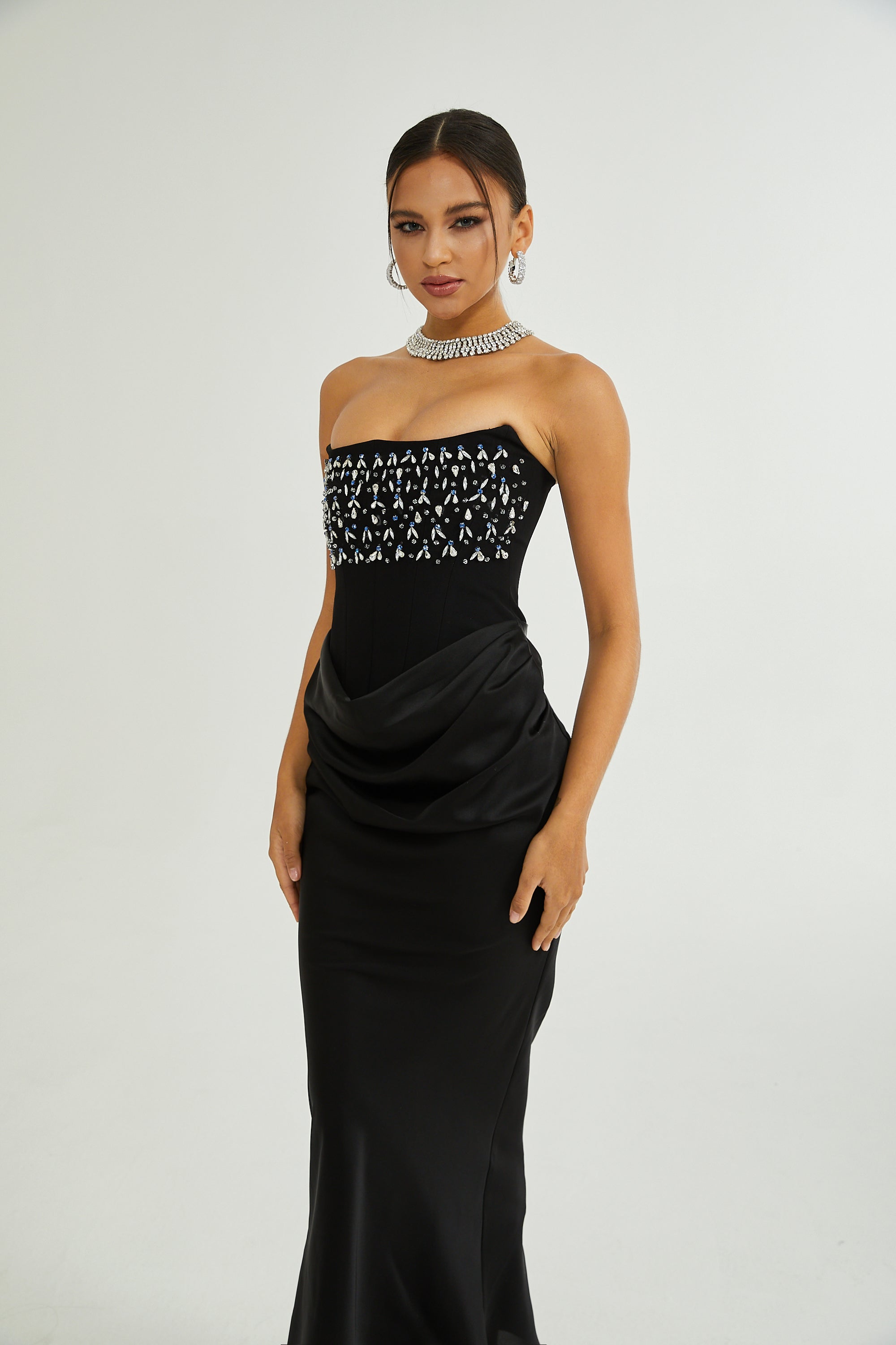 Aurore Crystal Embellished Maxi Dress (US Only)
