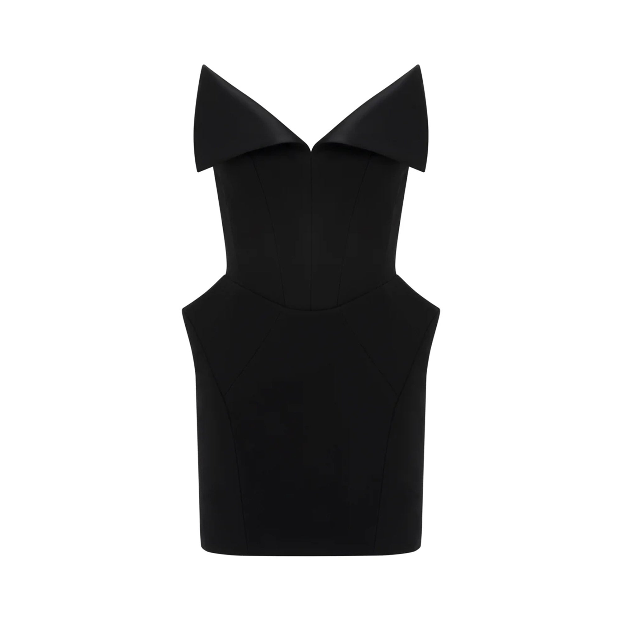 Alba Black Barrel Waist Corset Mini Dress