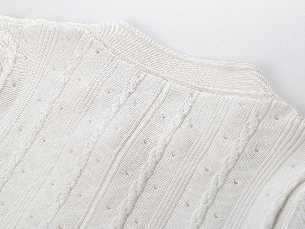 New Season  SANDRO ribbed-knit midi dress - White