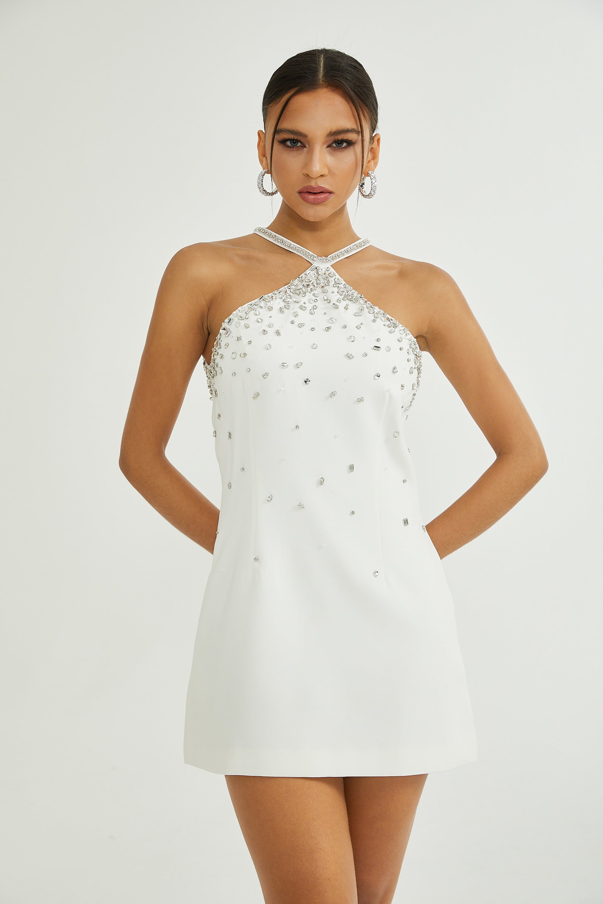 Xanthea white embellished mini dress (Final Sale-US Only)