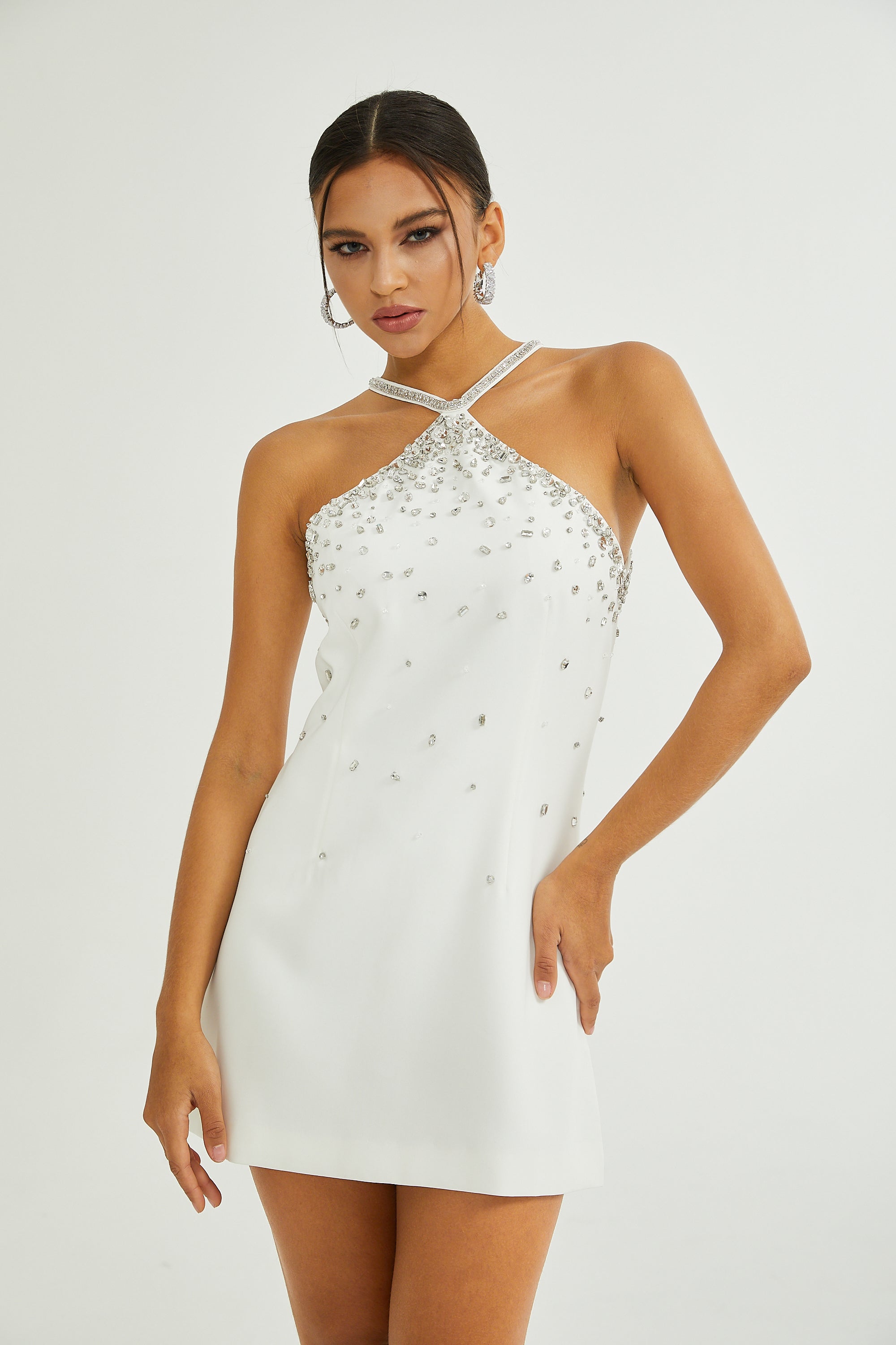 Xanthea white embellished mini dress (Final Sale-US Only)