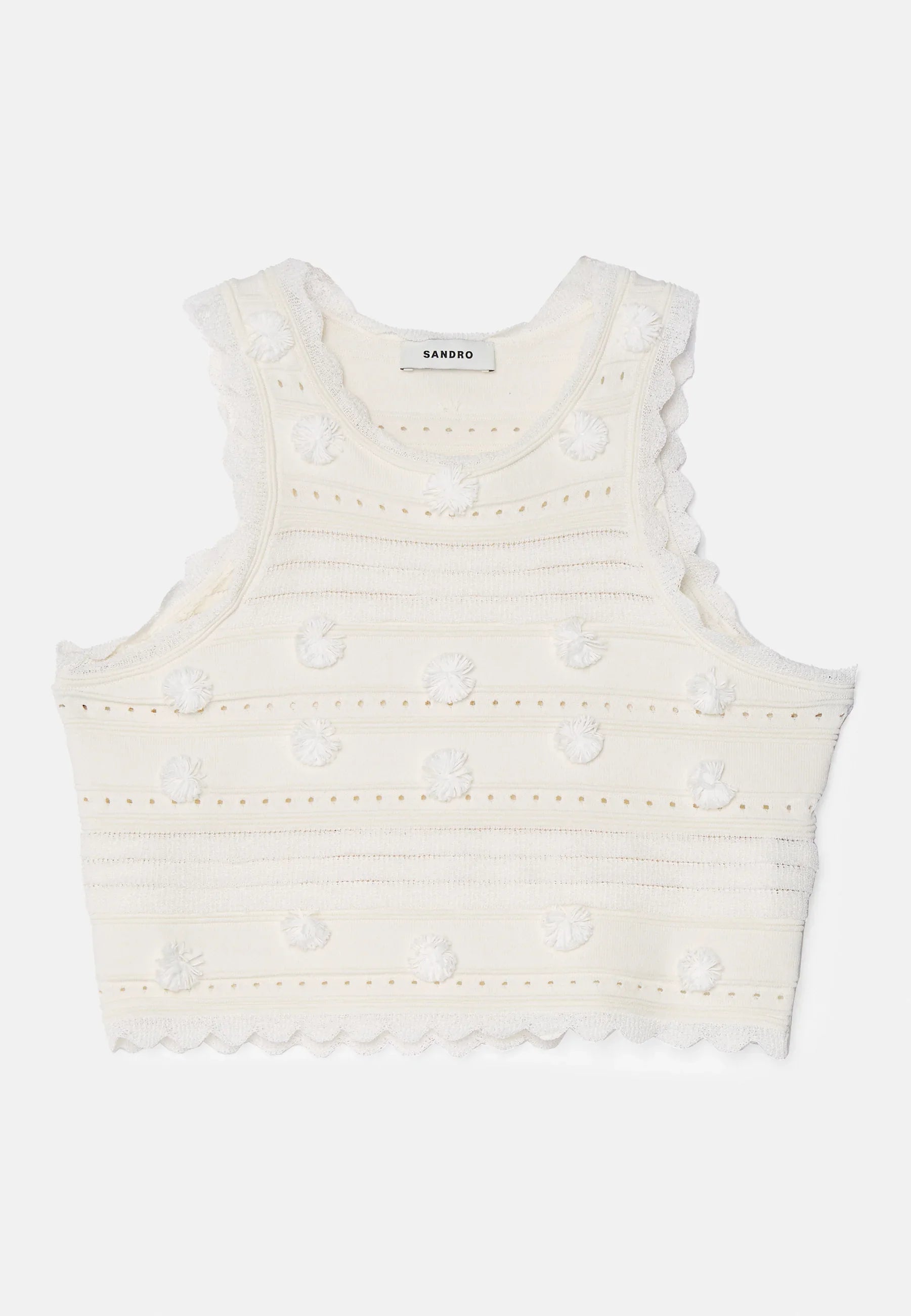 SANDRO AMERICAIN FRILL  TOP - White