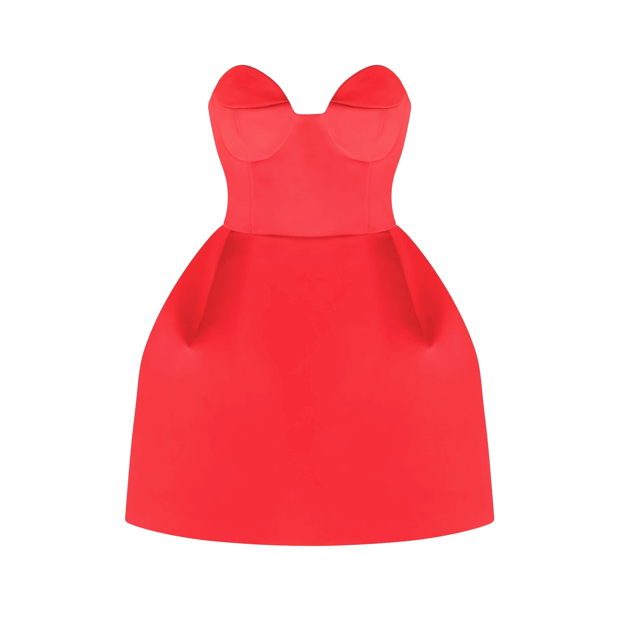 Laure red bustier off-shoulder mini dress