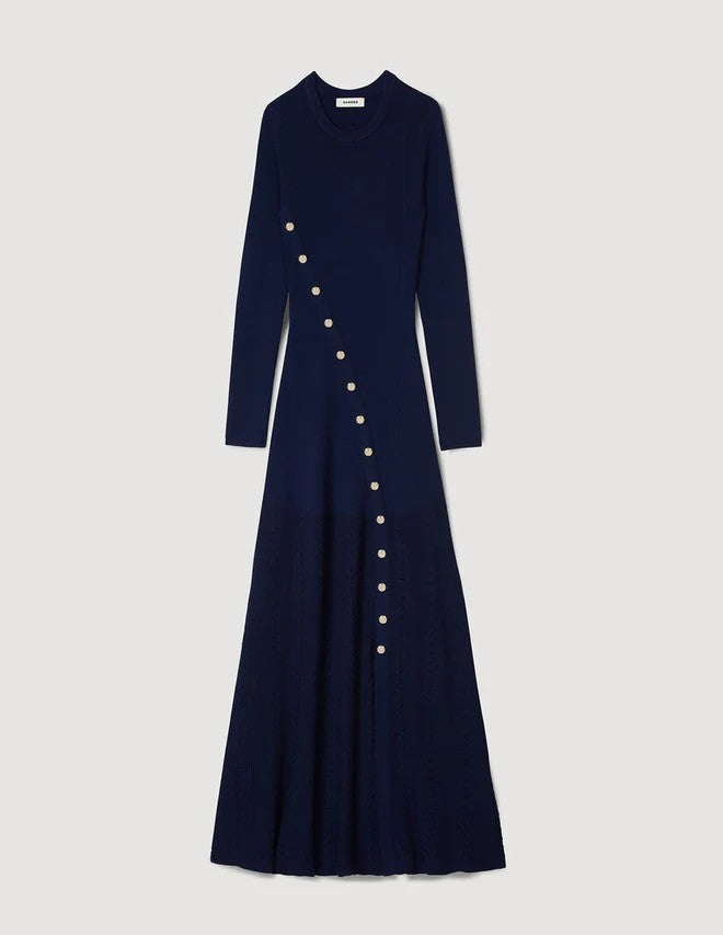 SANDRO Knit Midi Dress - Blue