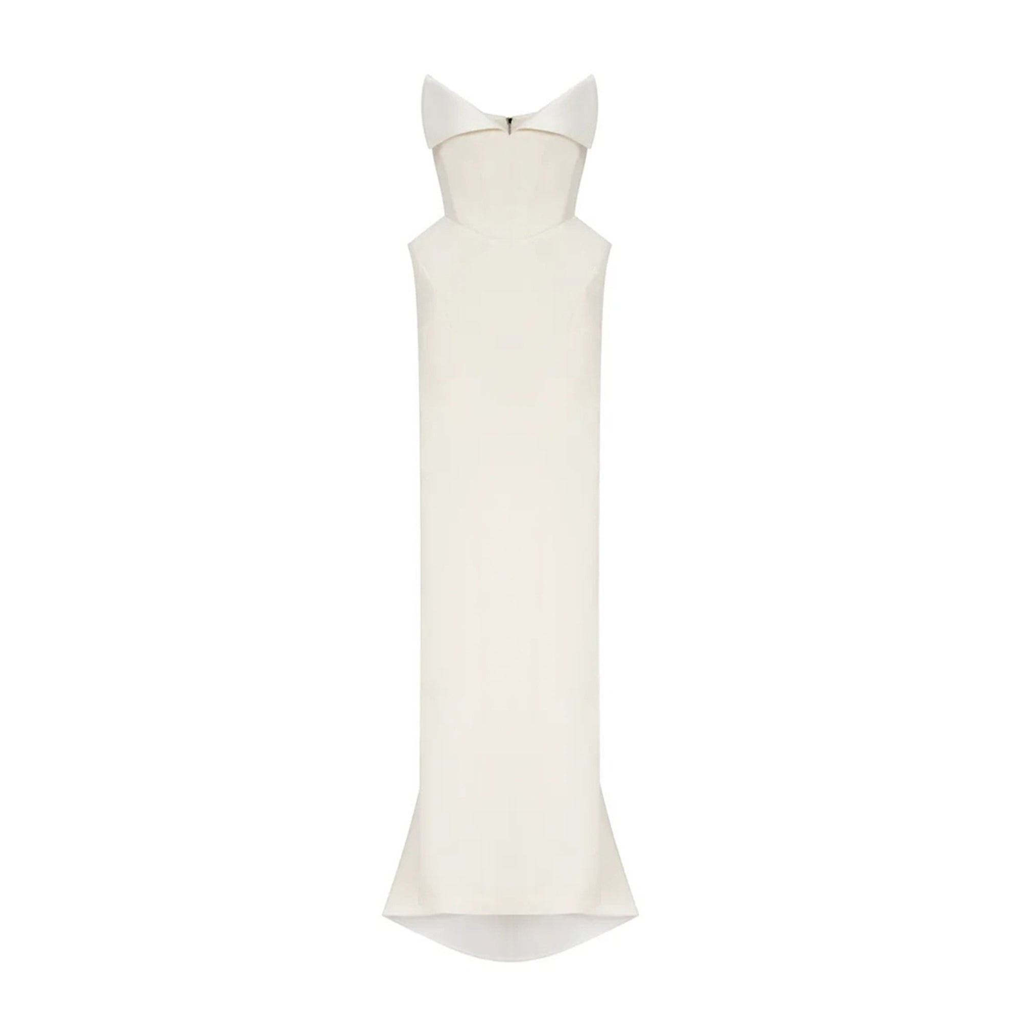 Alba White Barrel Waist Corset Maxi Dress