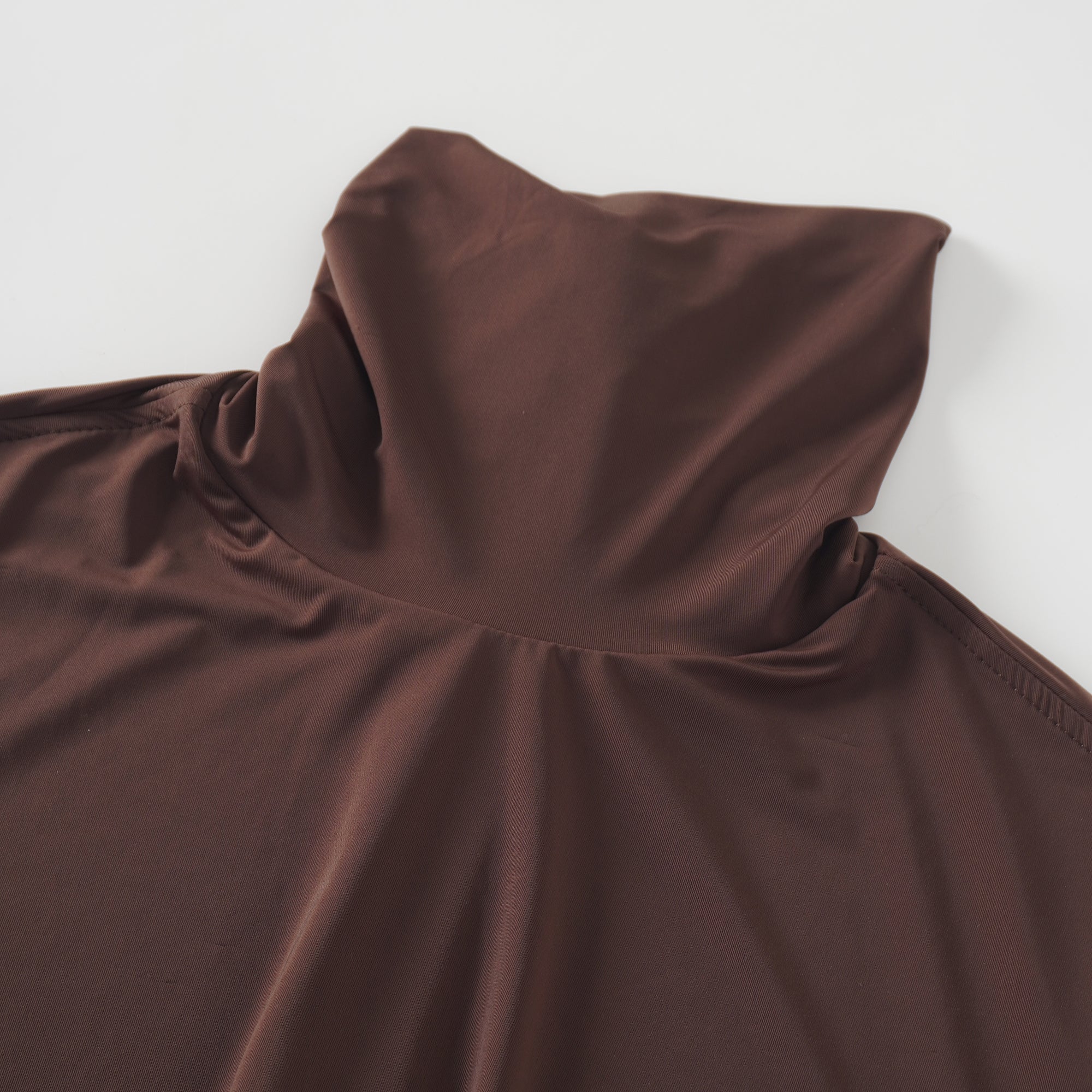 Charitina Brown Fitted Ruched Midi Dress (Final Sale-US Only)