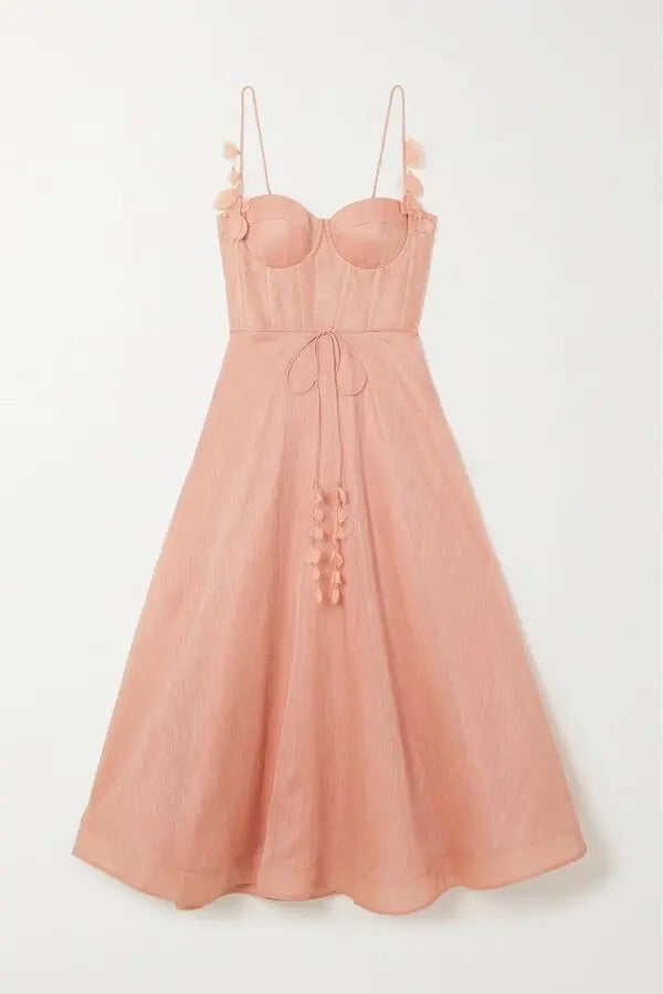 MADDY NATURA MIDI CORSET DRESS - Pink