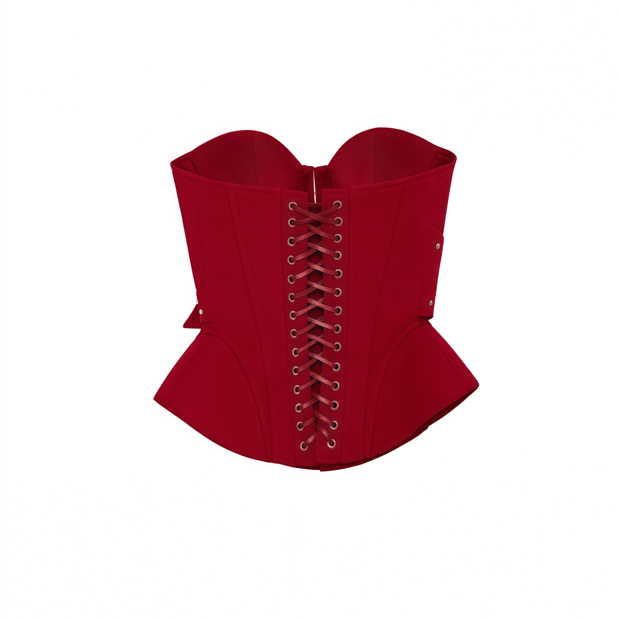 Tiril Red Studded Belted Corset Top (Final Sale)