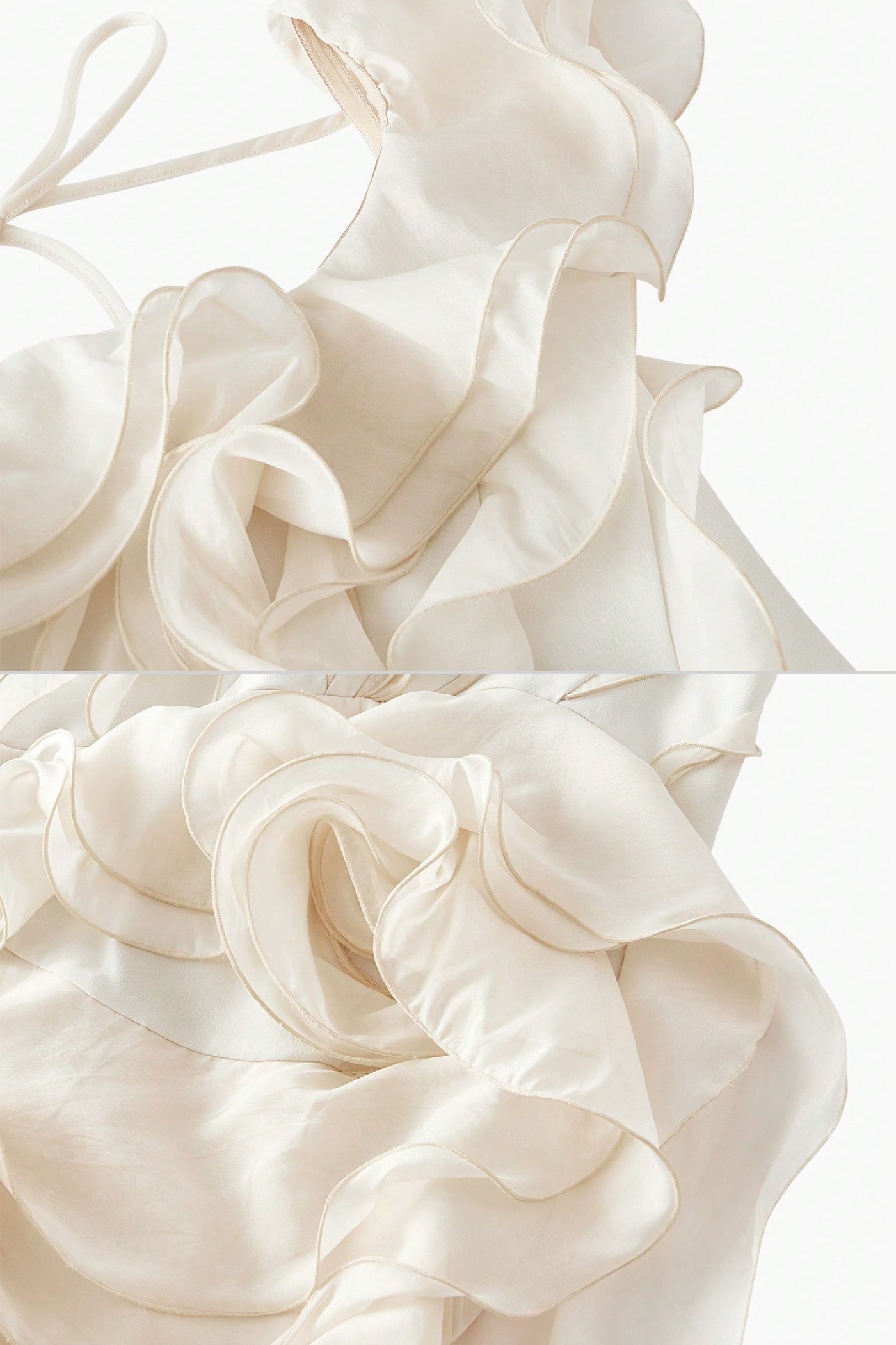 Layered Sheer Mini Dress With Ruffled Design - White
