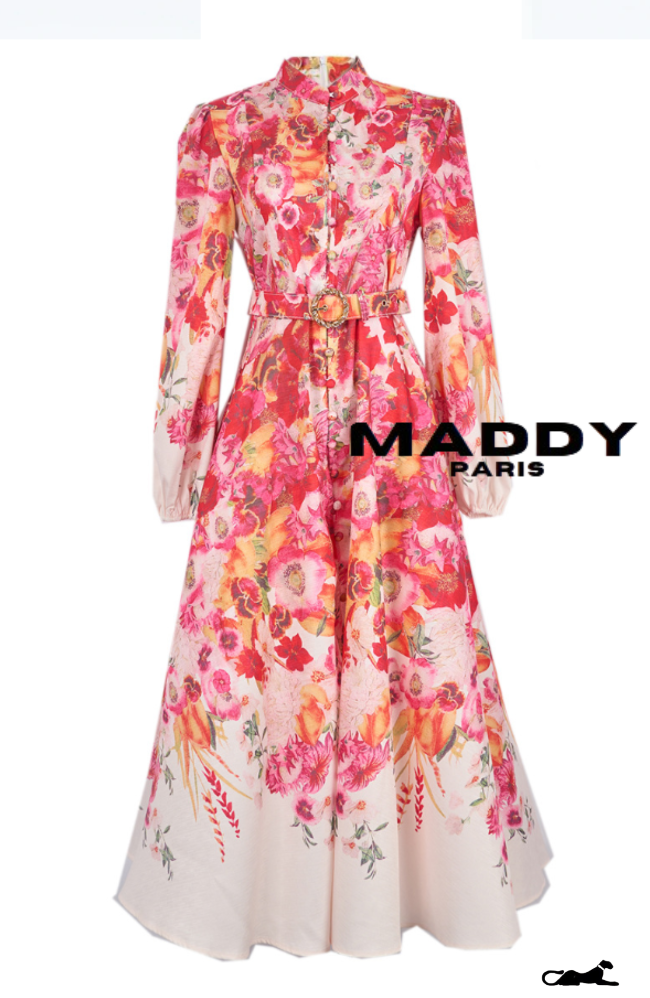 AMÉLIE FLORAL COTTON MAXI DRESS – WHITE