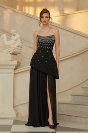 Melisande Black Embellished Dress & Skirt Set