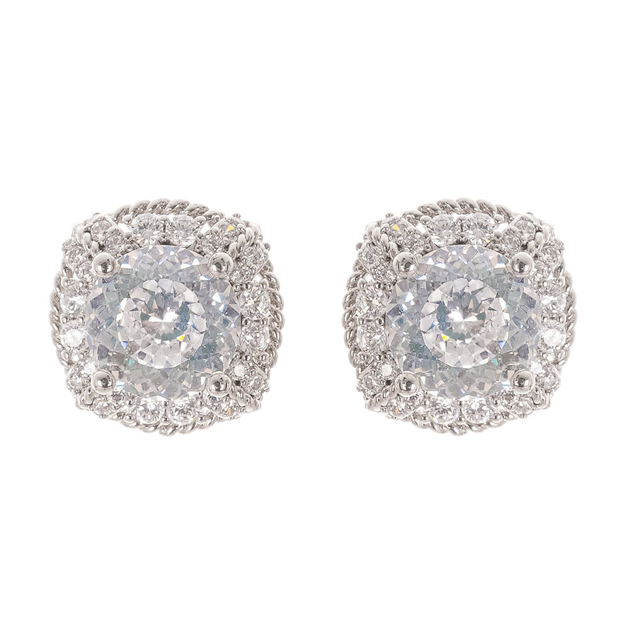Blanche White Crystal Embellished Earrings