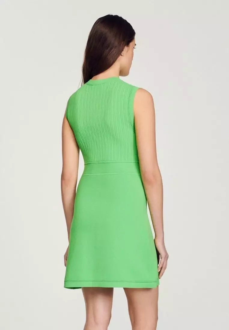 SANDRO Short dress with buttons green mini dress - Green