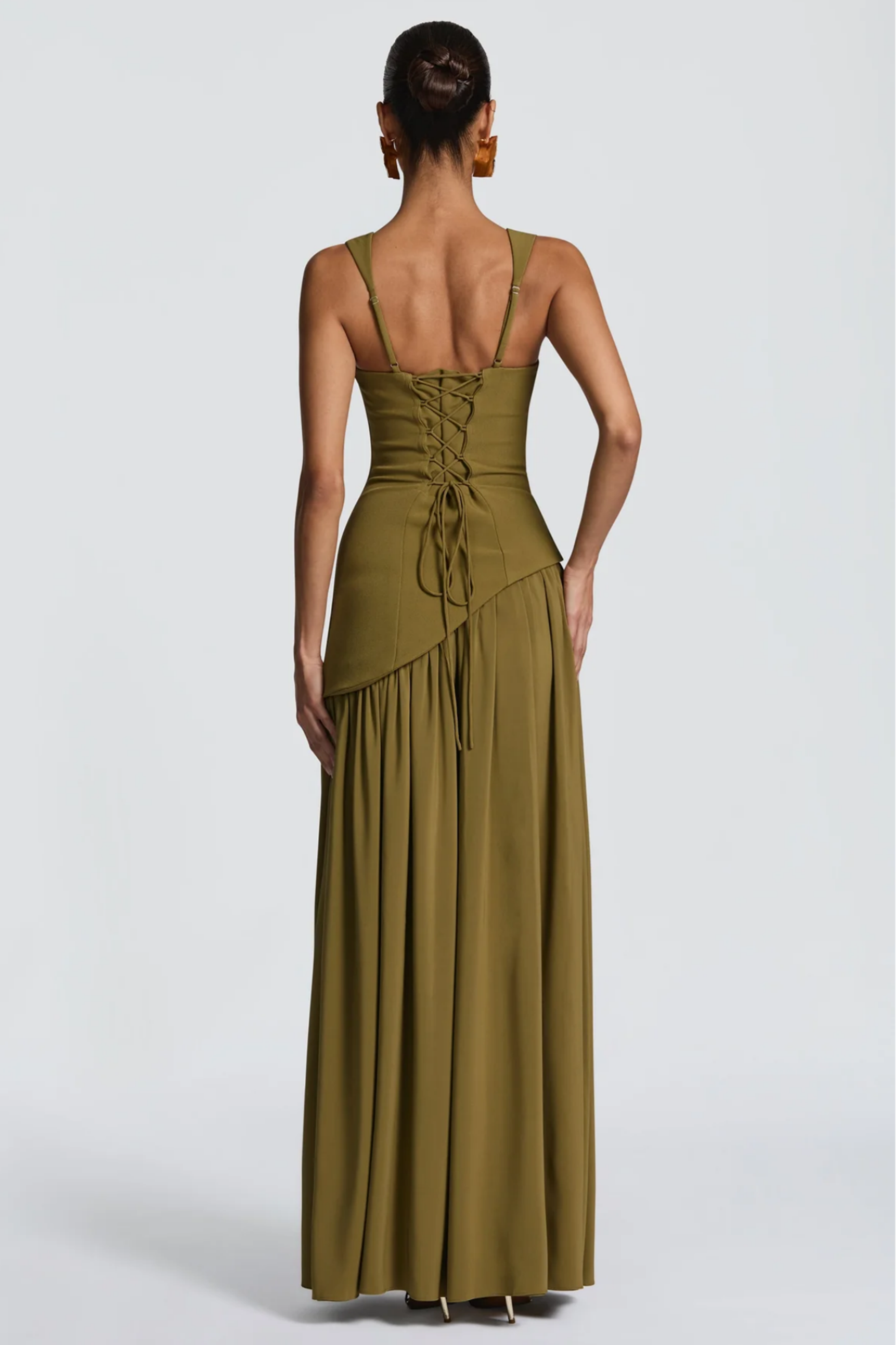 Sidonie Atrovirens Asymmetrical Maxi Gown