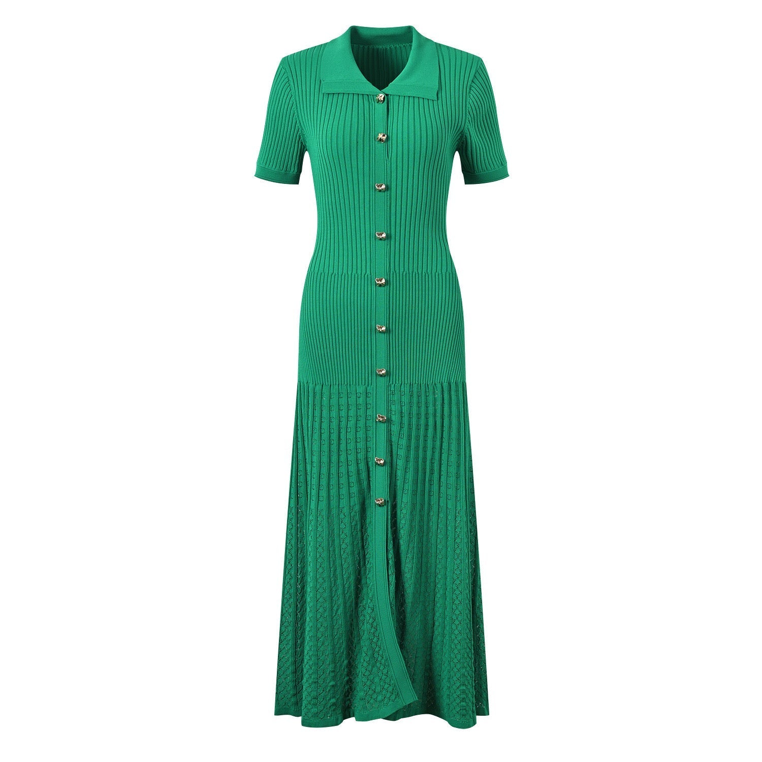 Sandro Rib knitted Midi dress in green for women - Green