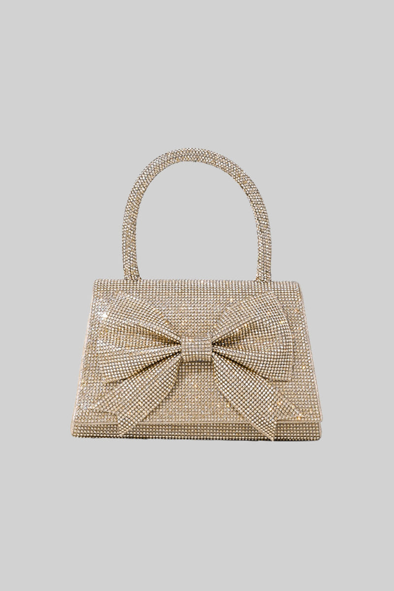 Rhinestone Clutch With Sparkling Embellishments - Gold