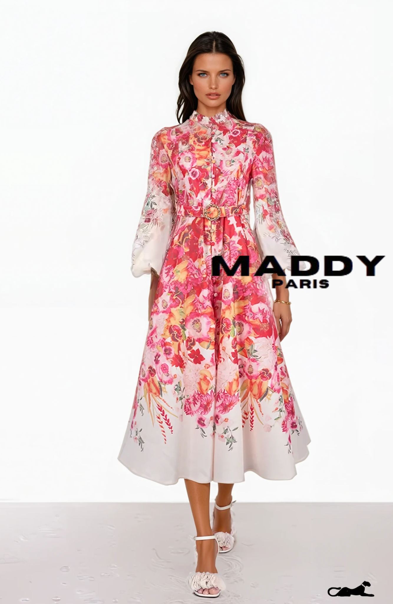 AMÉLIE FLORAL COTTON MAXI DRESS – WHITE