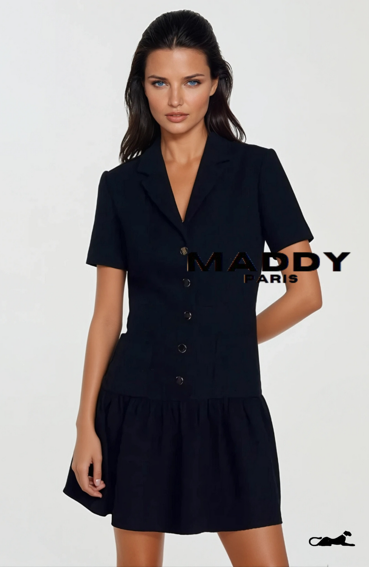 ワンピース Andmary Twiggy tweed mini dress AM1557 ANDMARY】Twiggy tweed mini dress